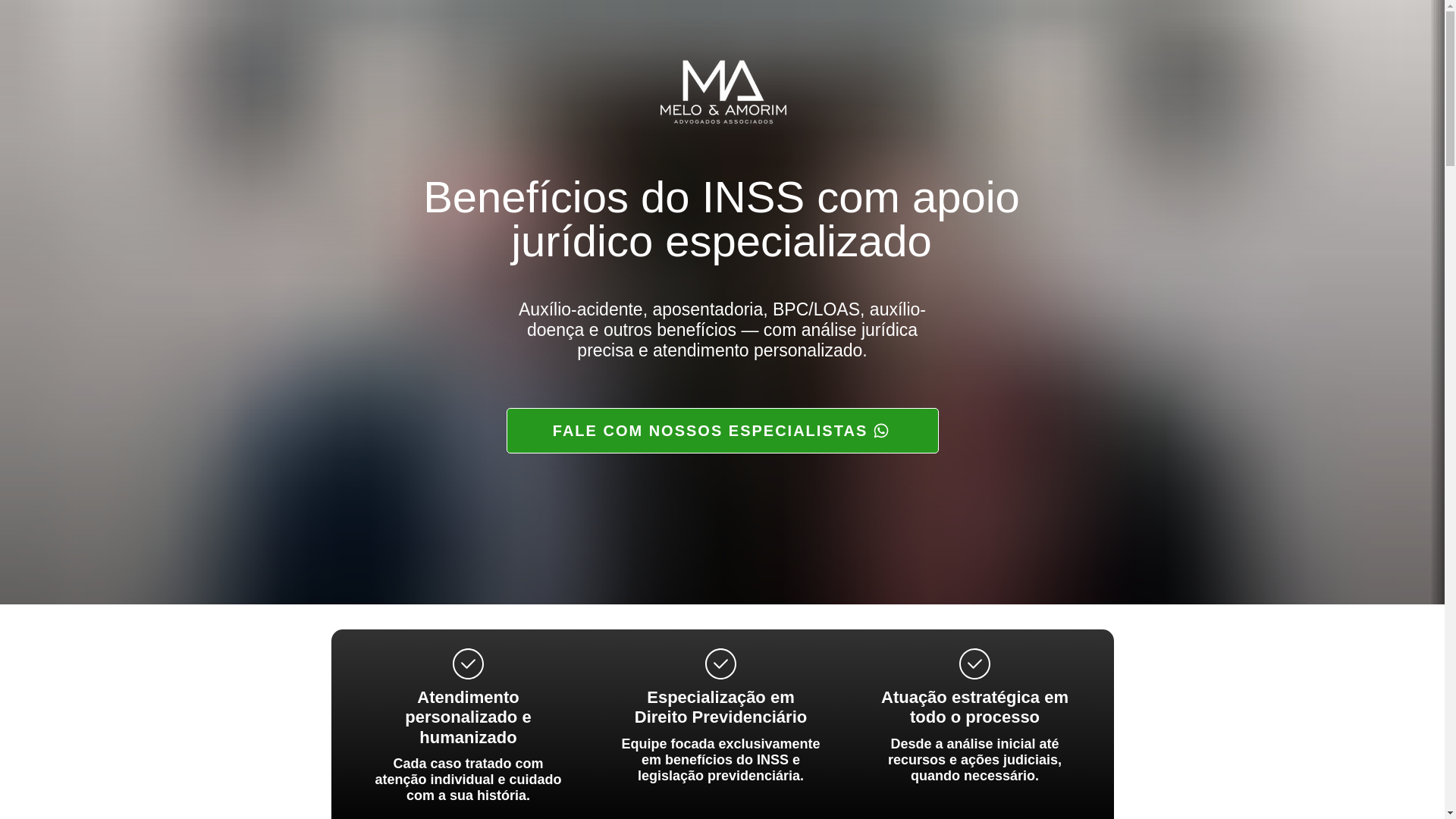 website screenshot of https://meloeamorimadv.com/
