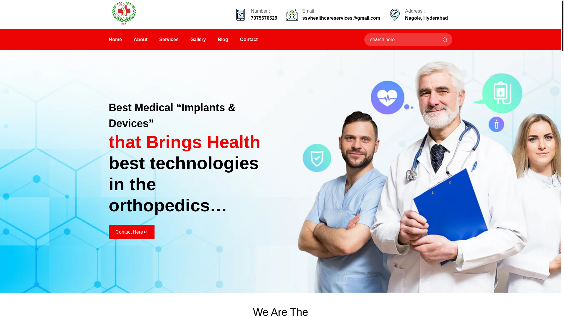 website screenshot of https://ssvhealthcare.co.in/