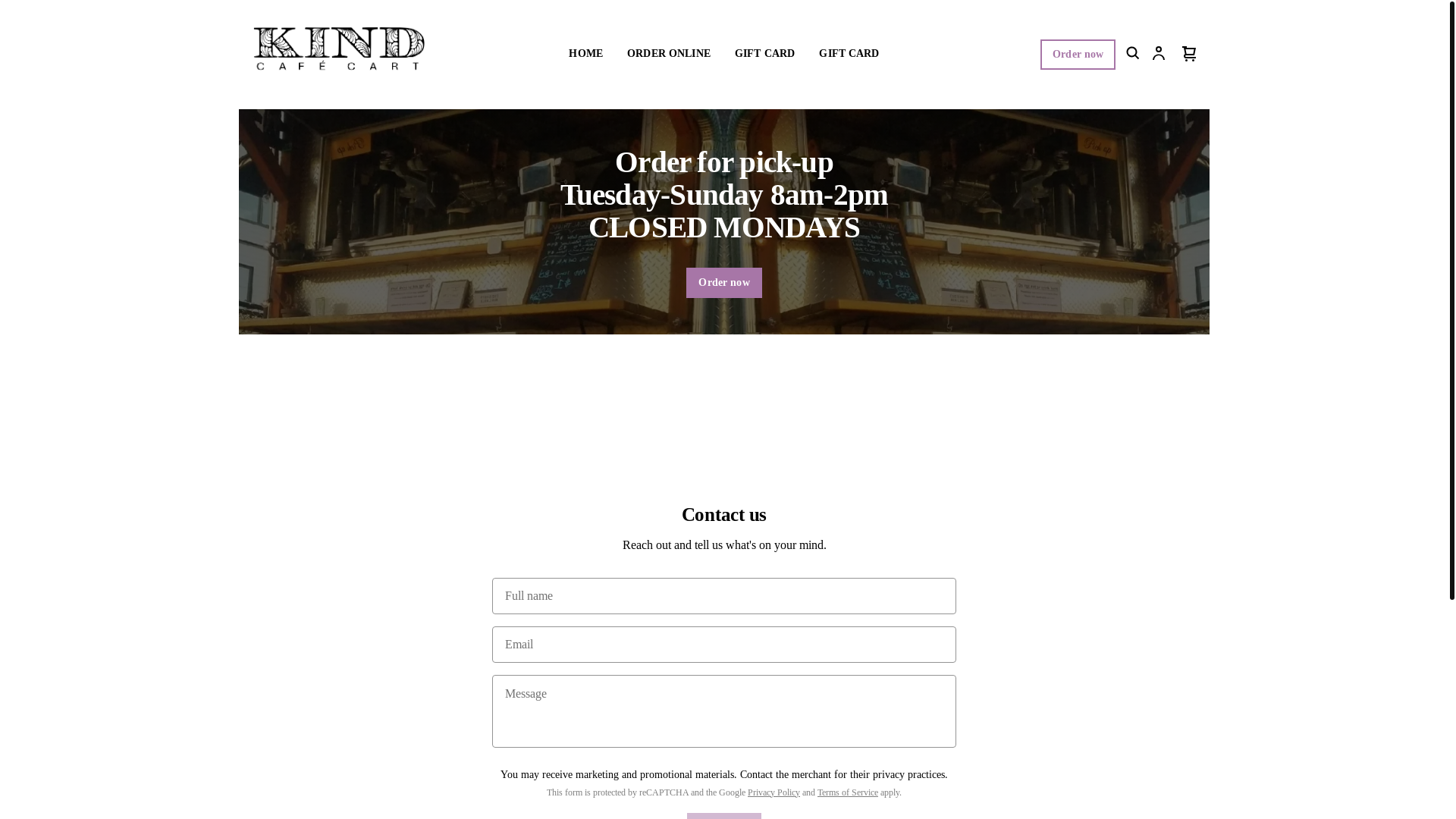 website screenshot of https://kindcafecart.com/