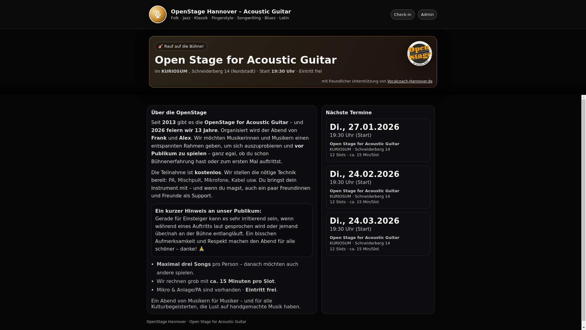 website screenshot of https://openstage-hannover.de/