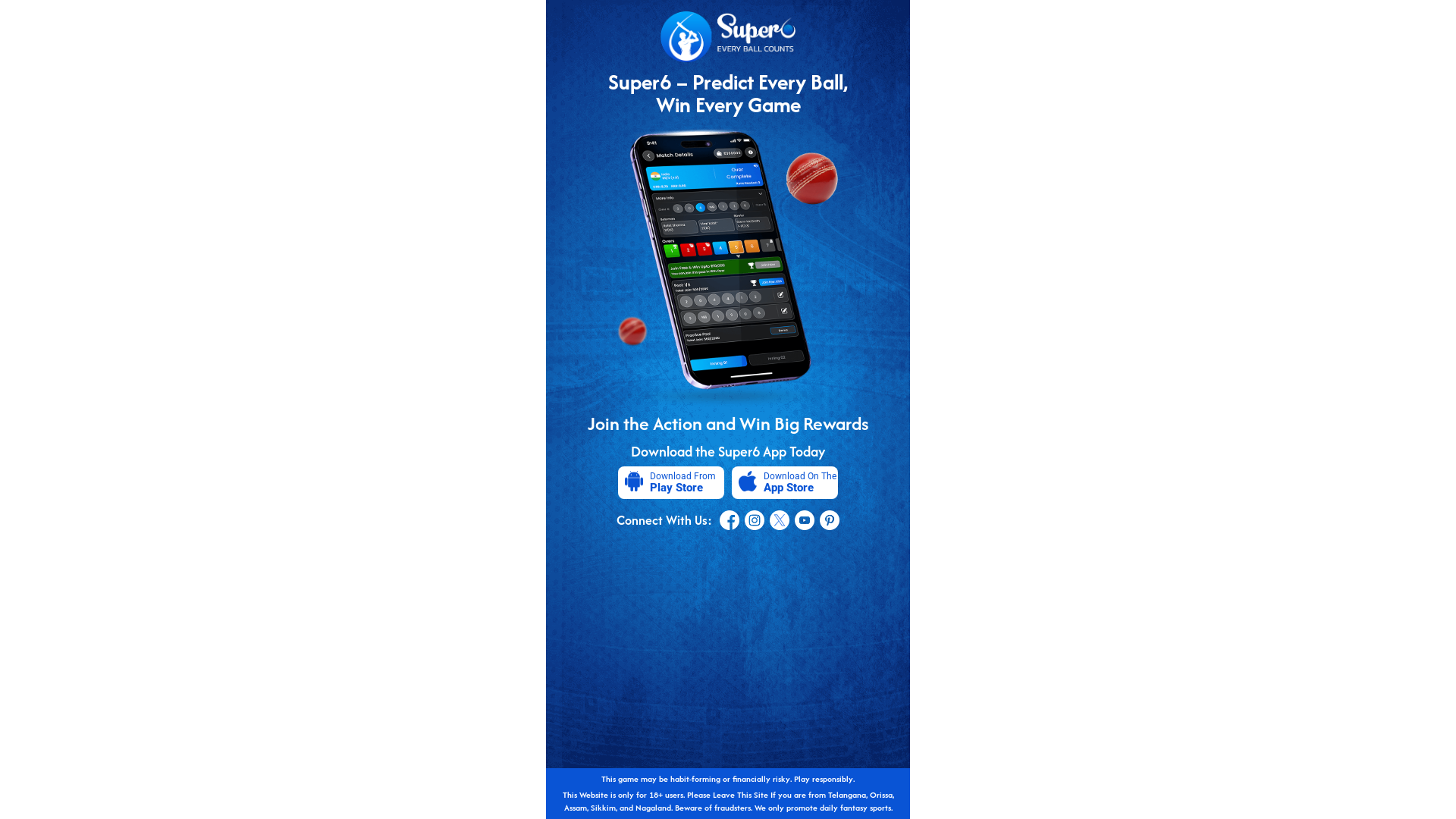 website screenshot of https://super6-predict-landing.pages.dev/