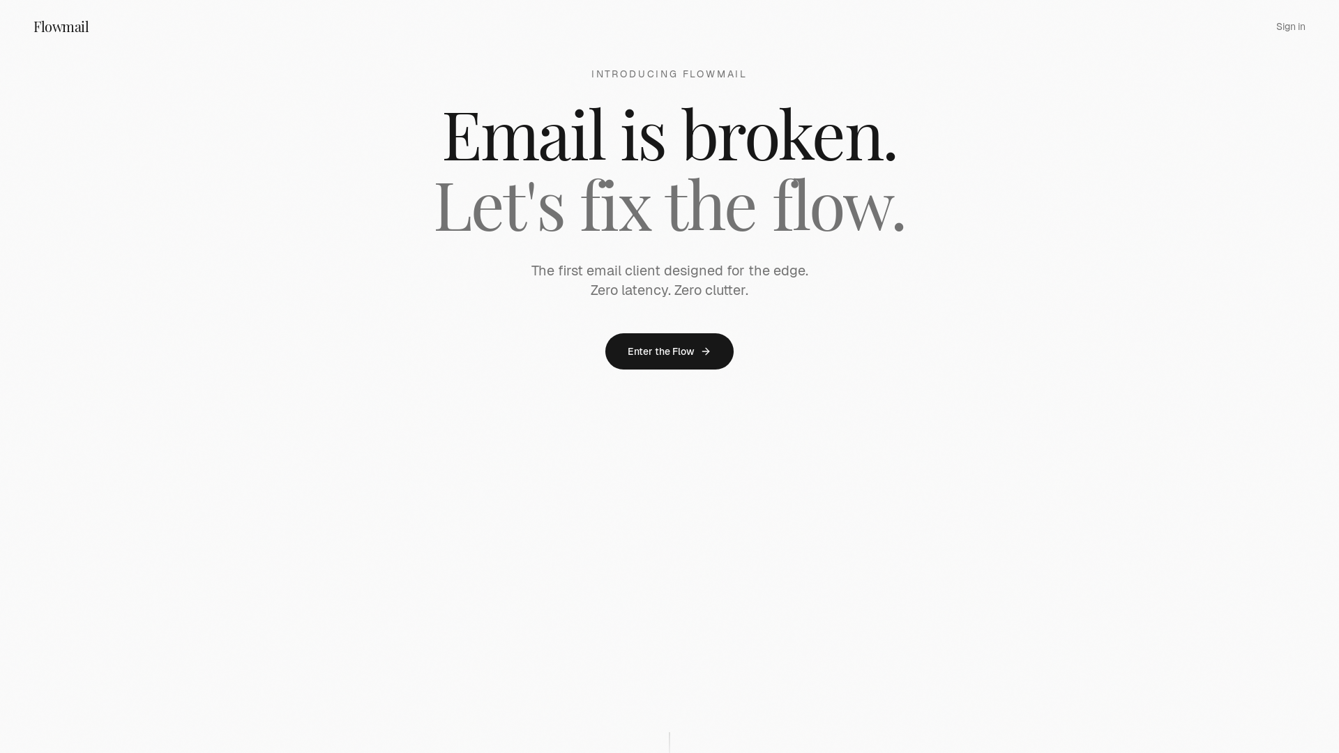 website screenshot of https://flowmail.tech/