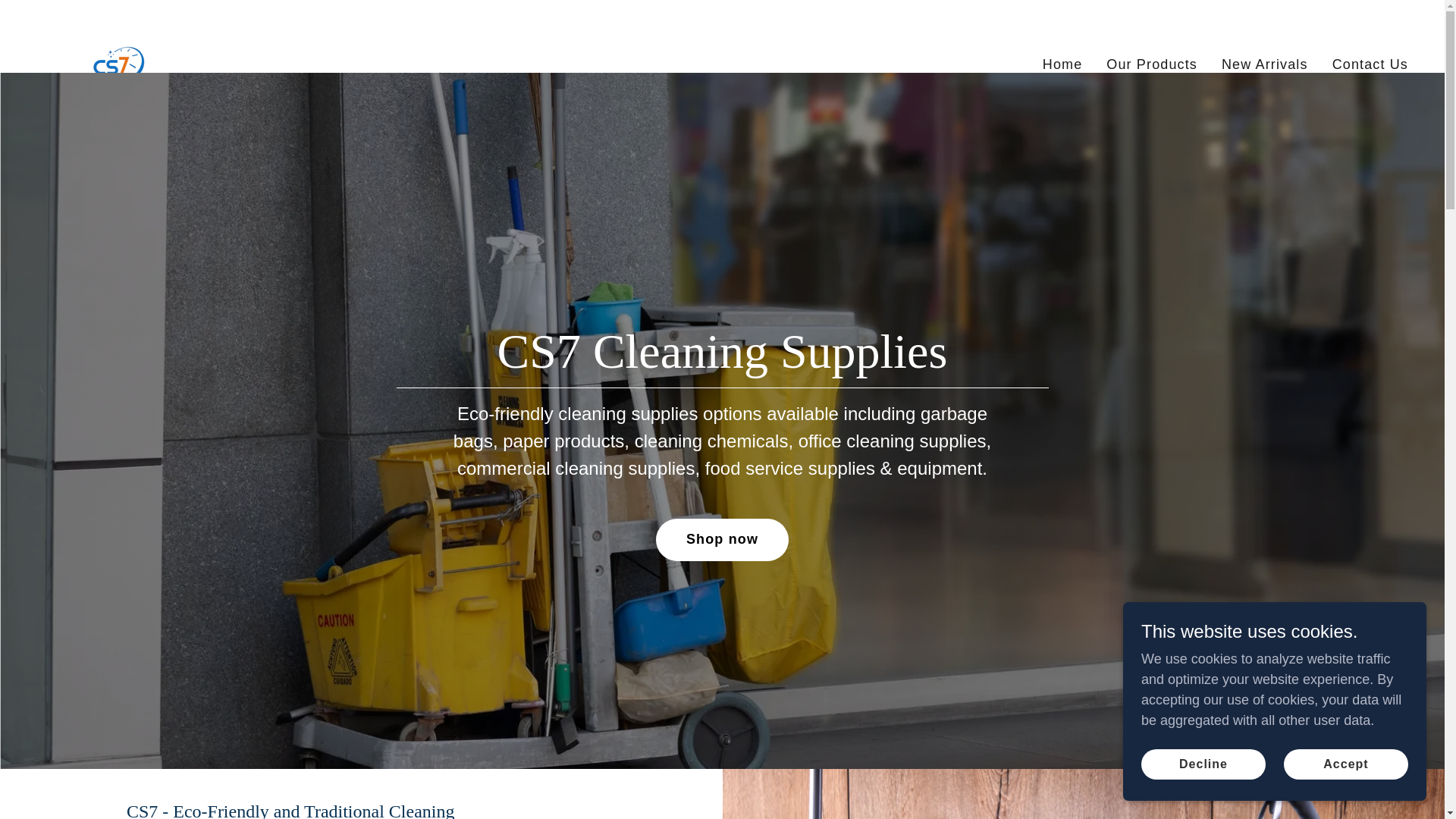website screenshot of https://cs7cleaningsupplies.com/