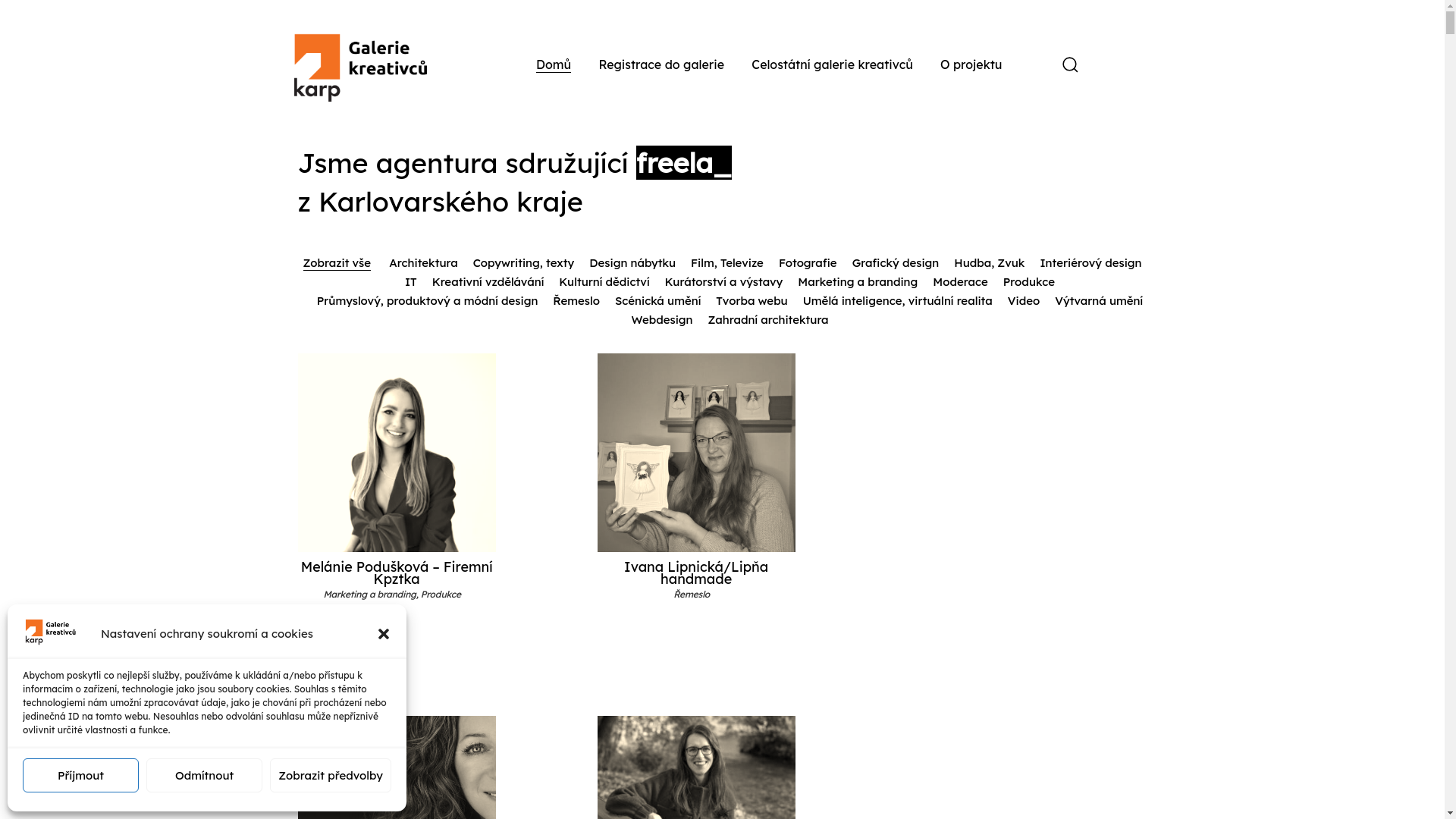 website screenshot of https://zijemekreativitou.cz/