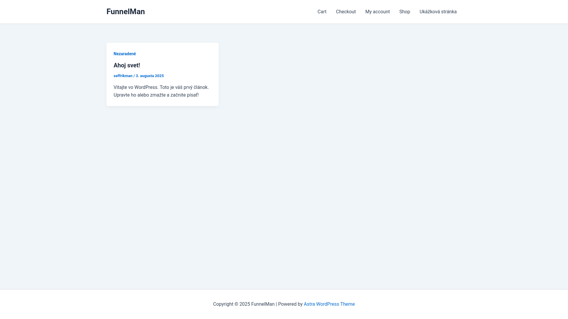 website screenshot of https://funnelman.sk/