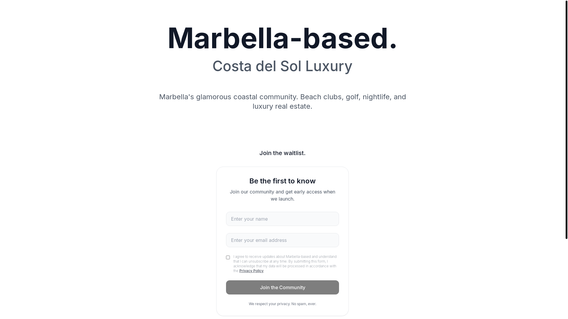 website screenshot of https://marbella-based.com/