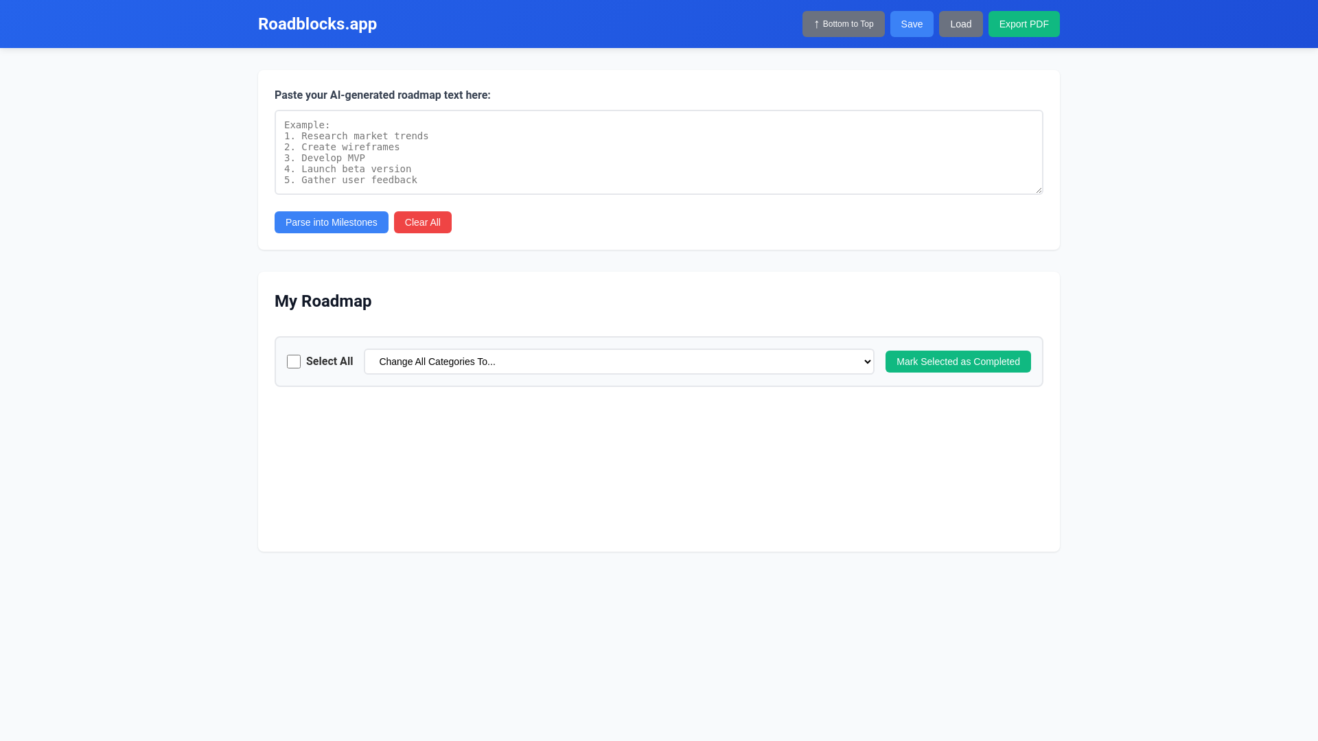 website screenshot of https://roadblocksapp.pages.dev/