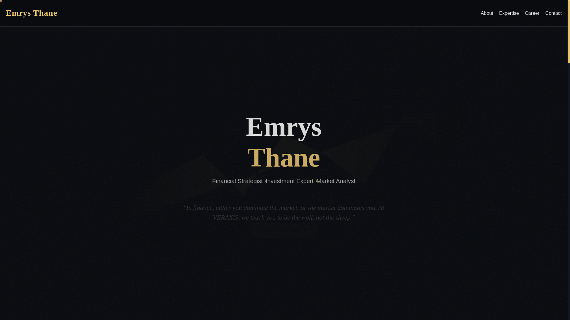website screenshot of https://emrysthane.com/