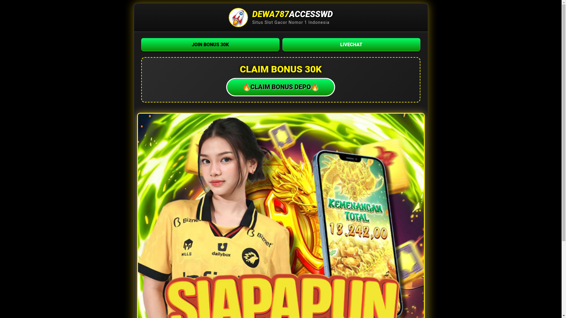 website screenshot of https://dewa787accesswd.online/