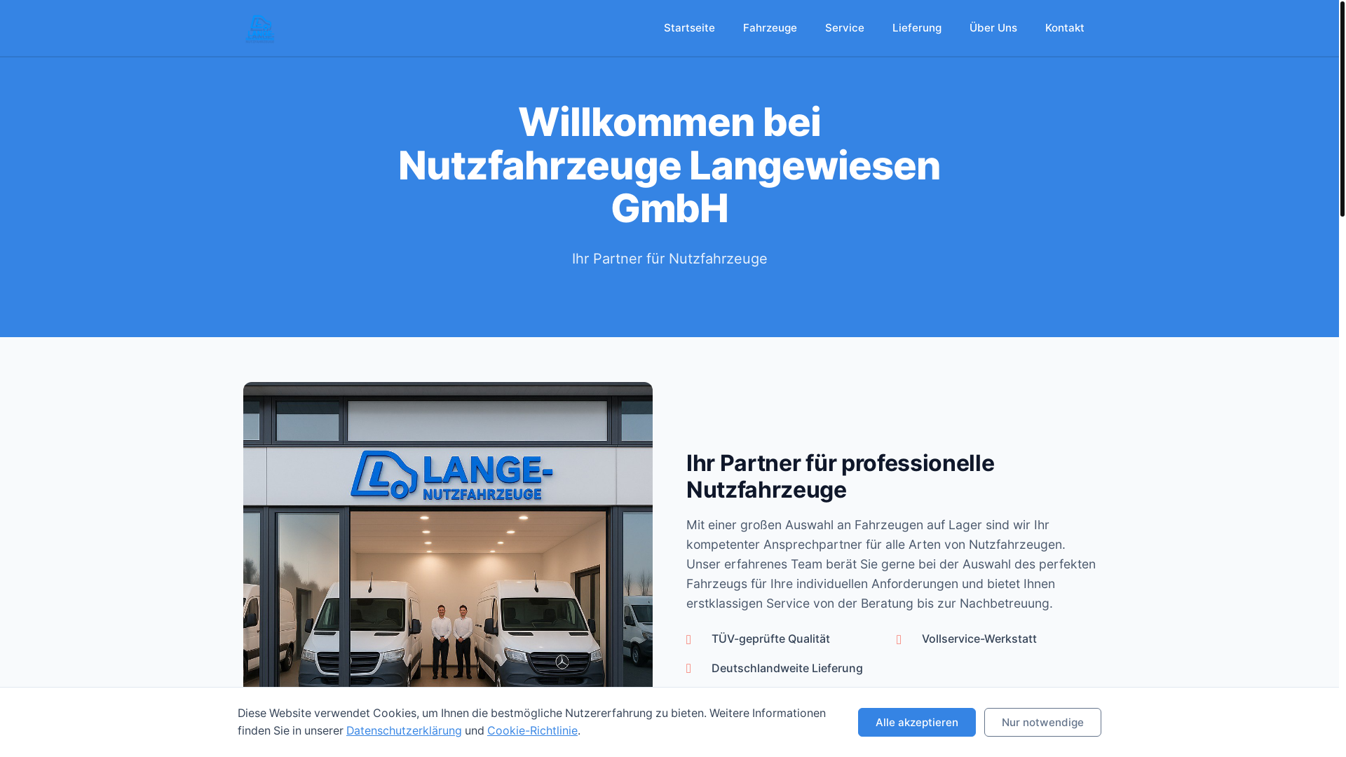website screenshot of https://nutzfahrzeuge-langewiesen.de/