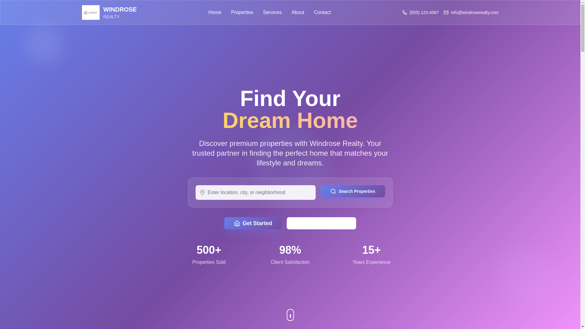 website screenshot of https://windroserealtyllc.com/
