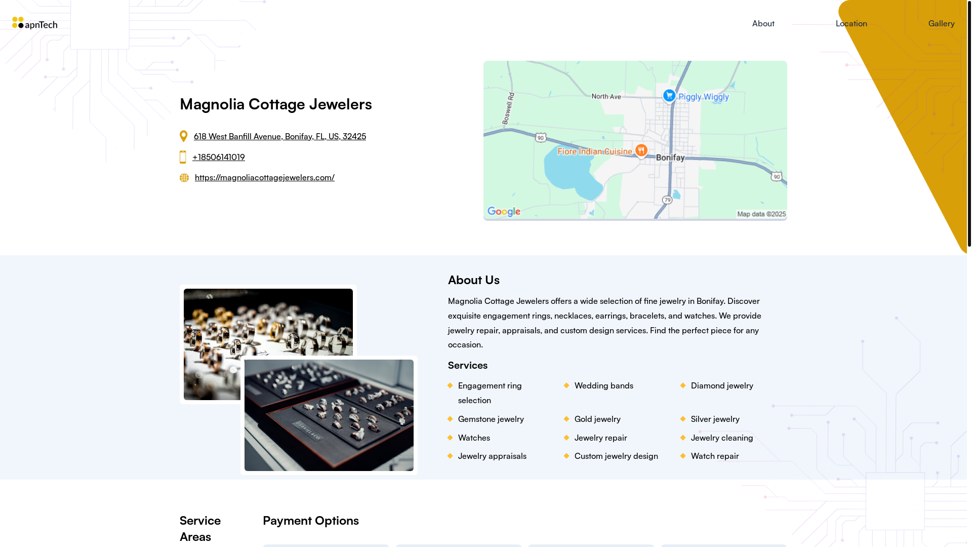 website screenshot of https://magnoliacottagejewelers.online/