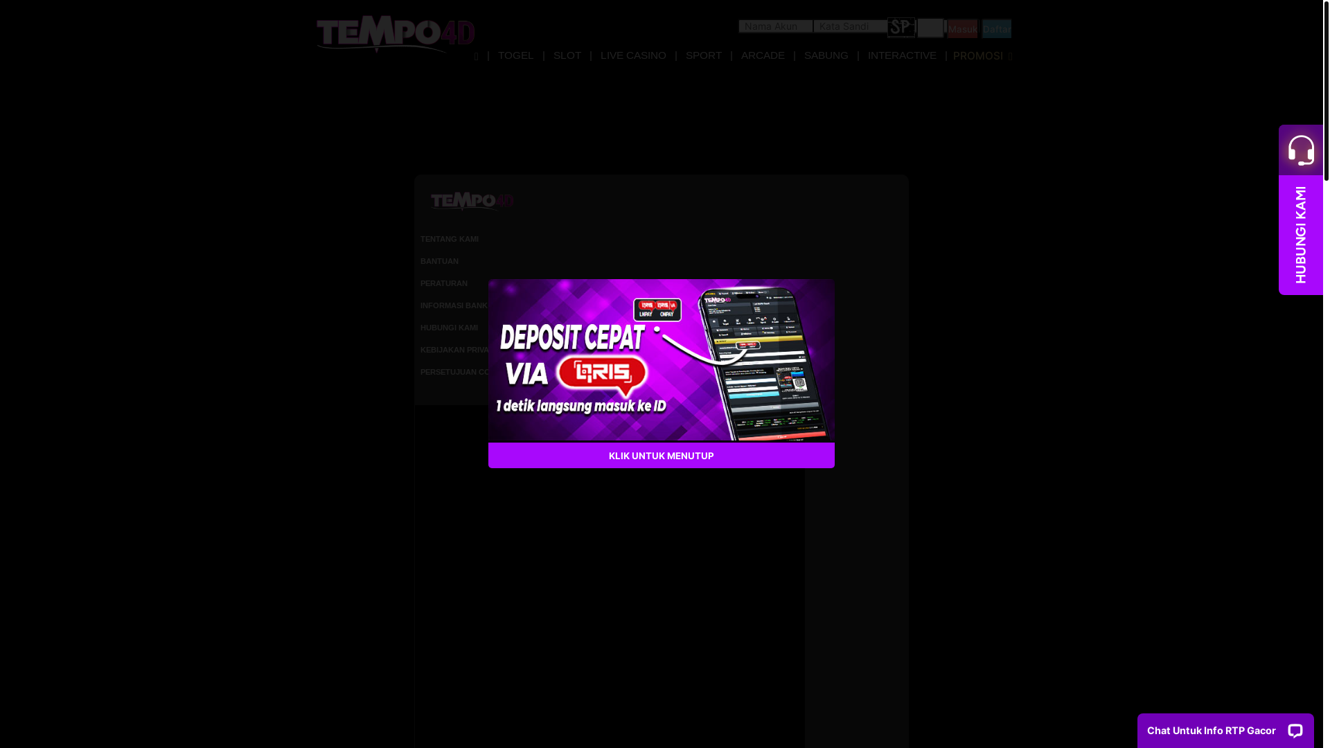 website screenshot of https://kitatempo4d.xyz/