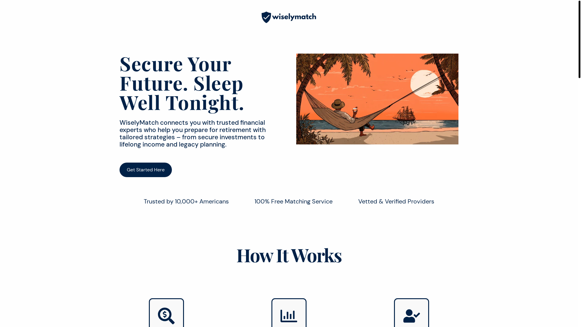 website screenshot of https://wiselymatch.com/