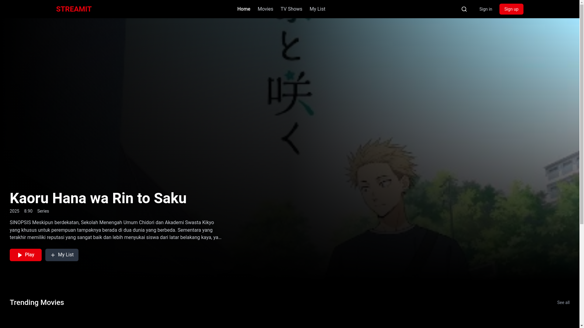 website screenshot of https://anistream.id/