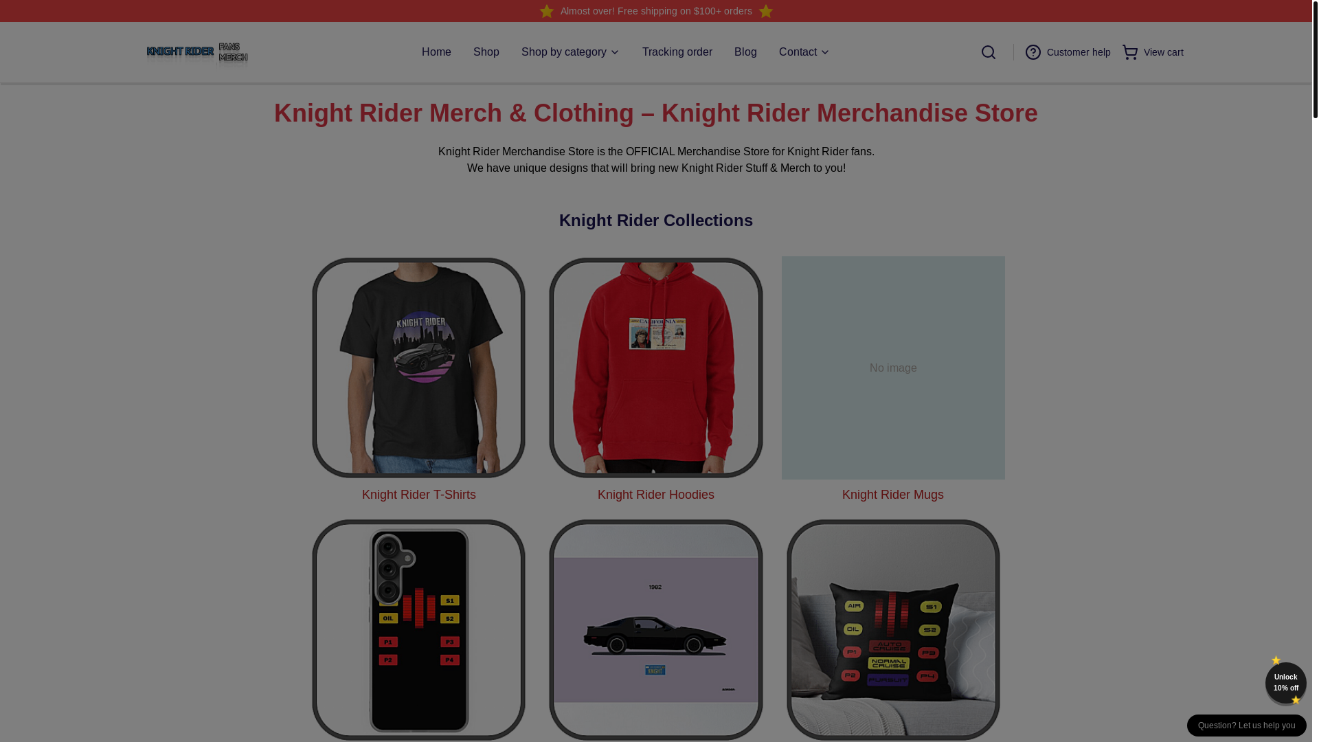 website screenshot of https://knightridermerch.shop/