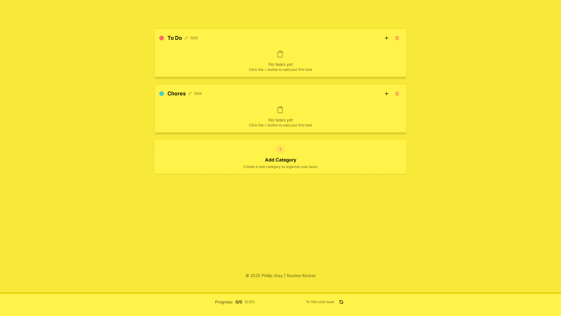 website screenshot of https://routinerocket.app/