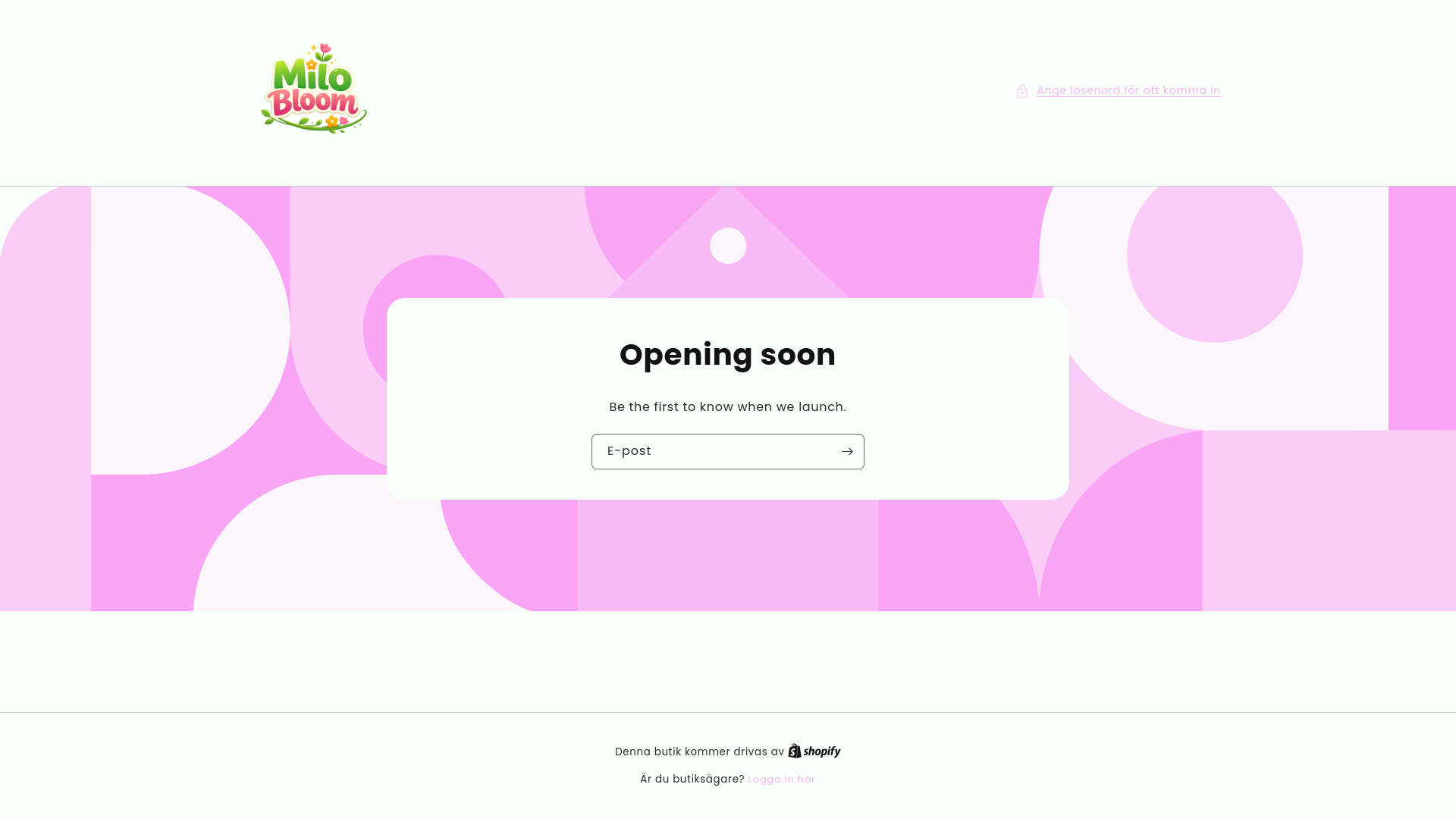 website screenshot of https://milobloom.se/