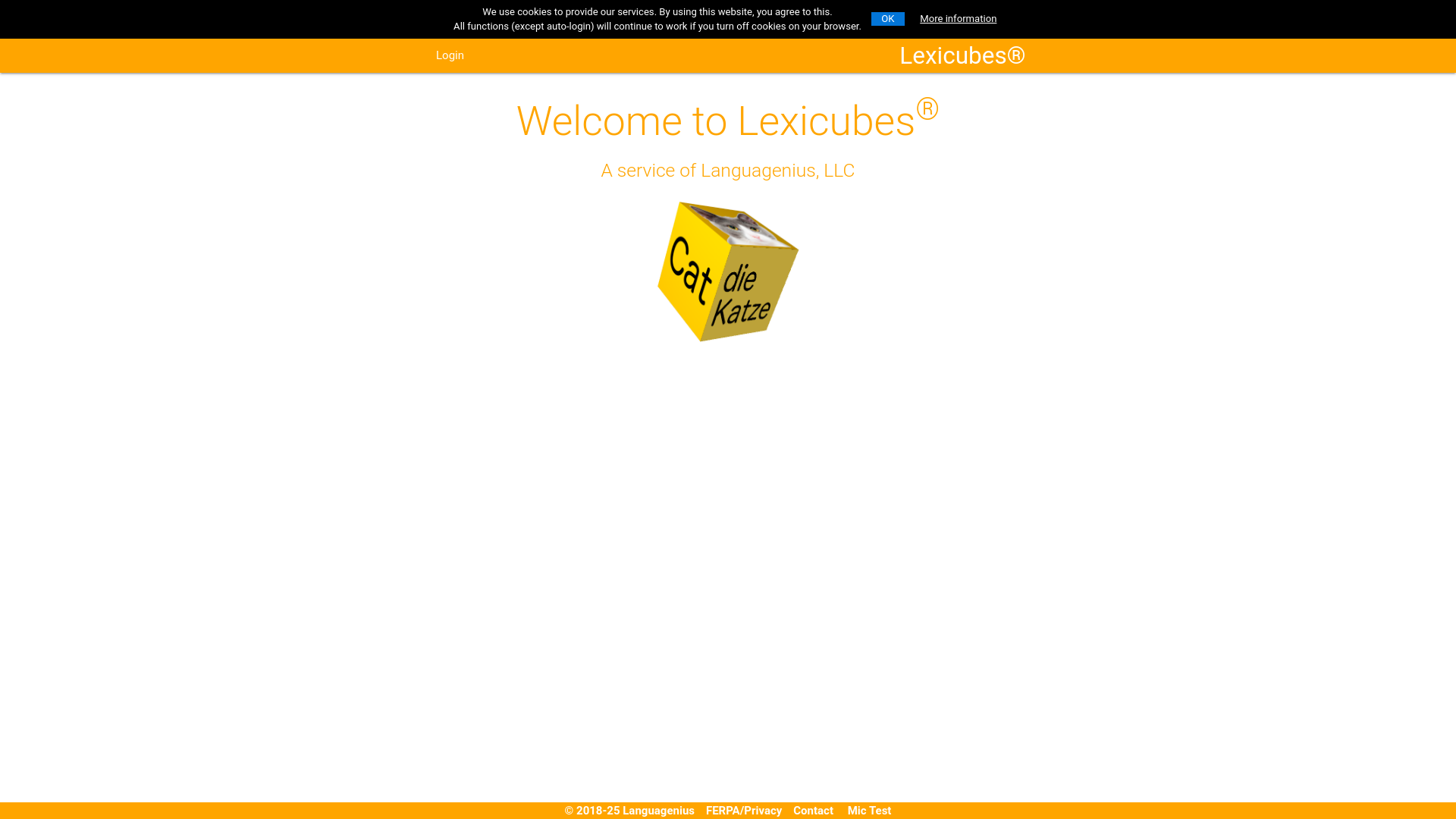 website screenshot of https://lexicubesapp.com/