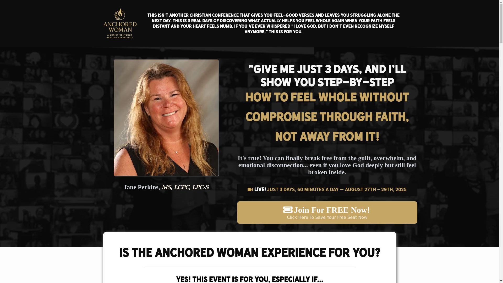 website screenshot of https://theanchoredwomen.com/
