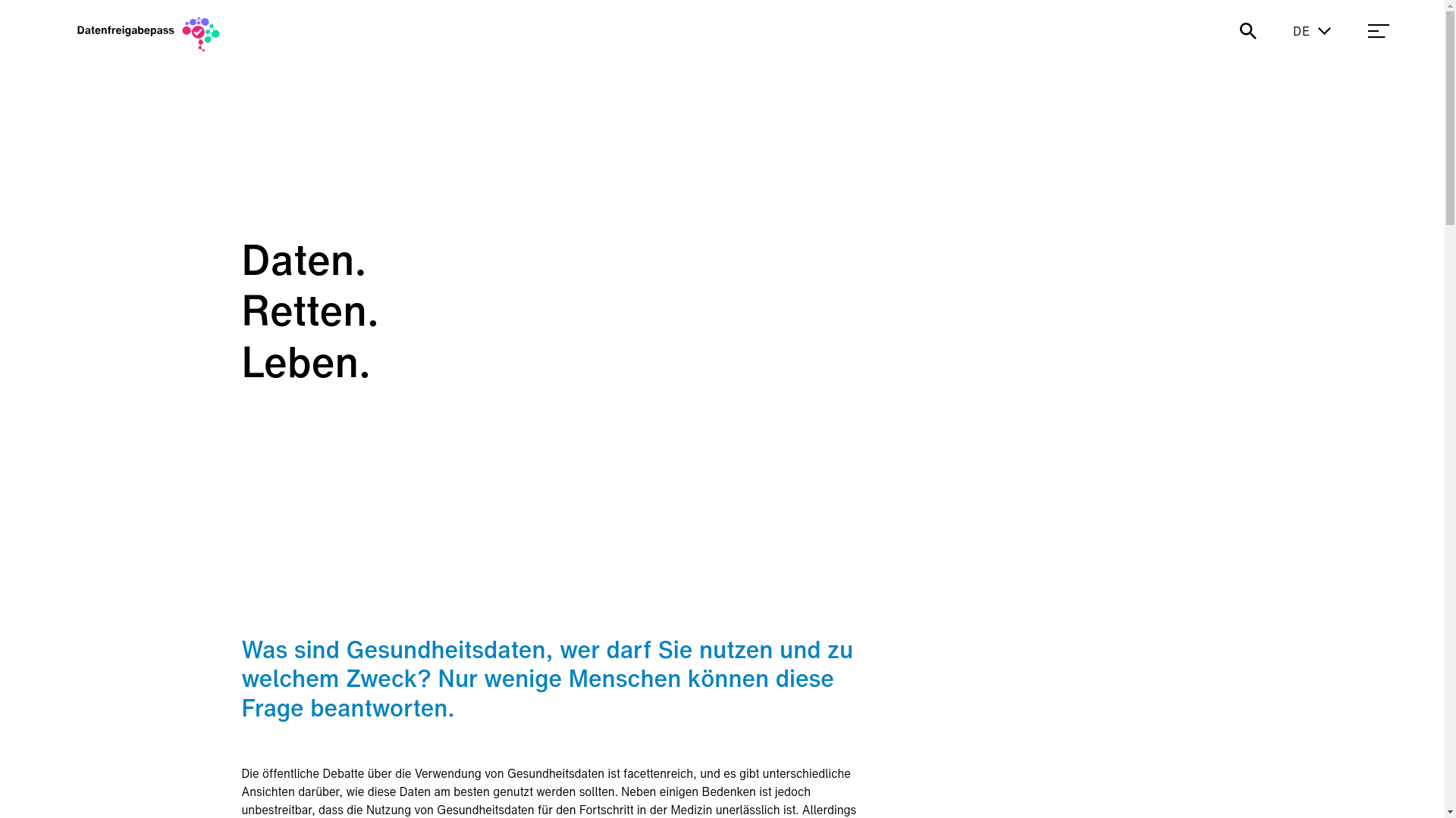 website screenshot of https://datenfreigabepass-de-mig-frontend.pages.dev/
