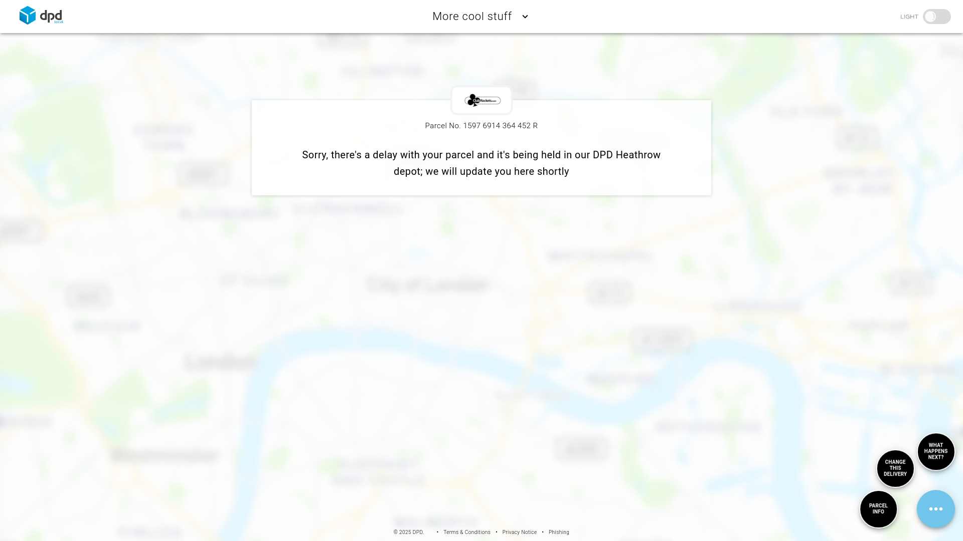 website screenshot of https://www.dpdlocal.co.uk/d/63CgjPjyiM9d