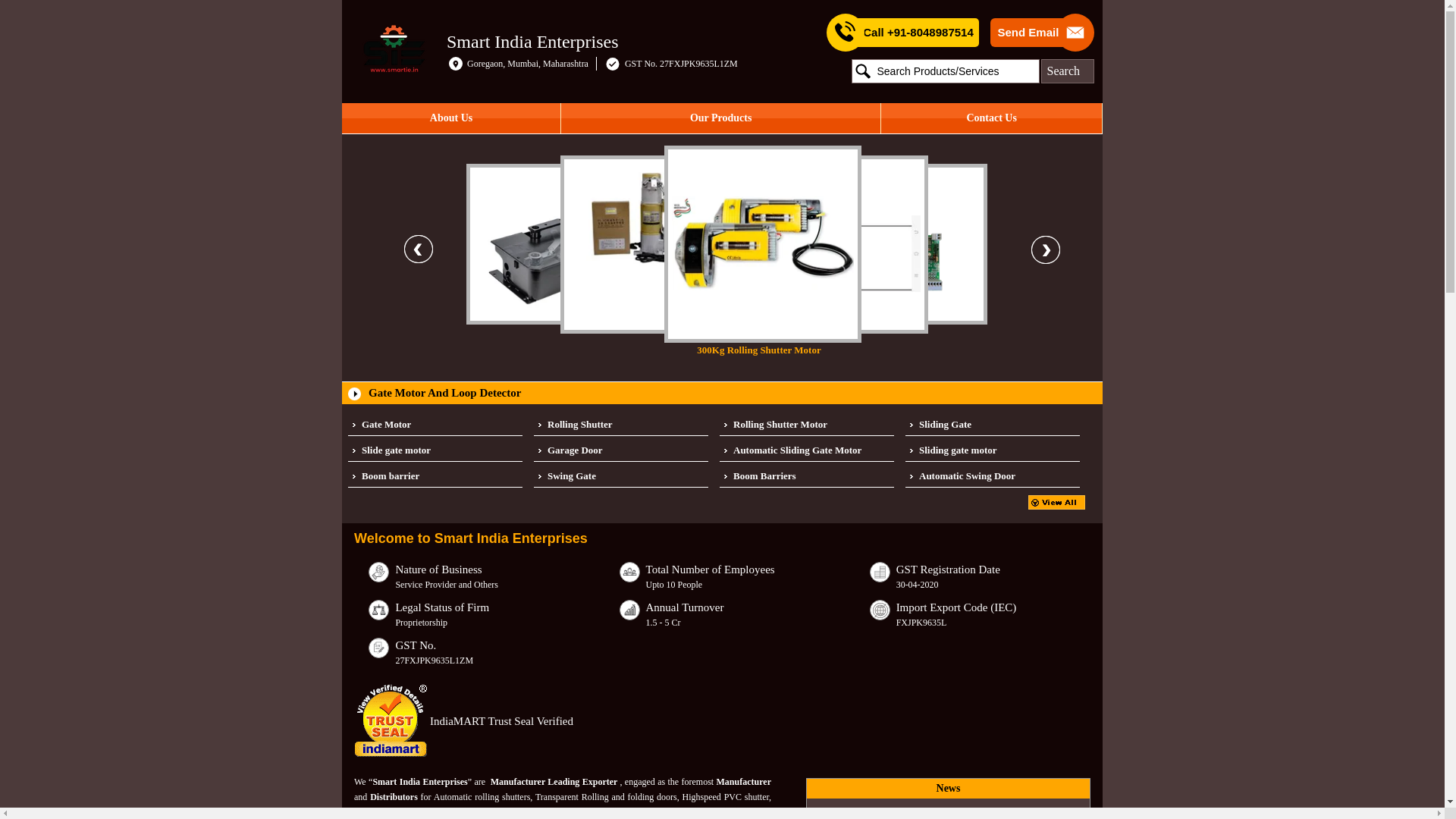 website screenshot of https://smartgateshutter.com/
