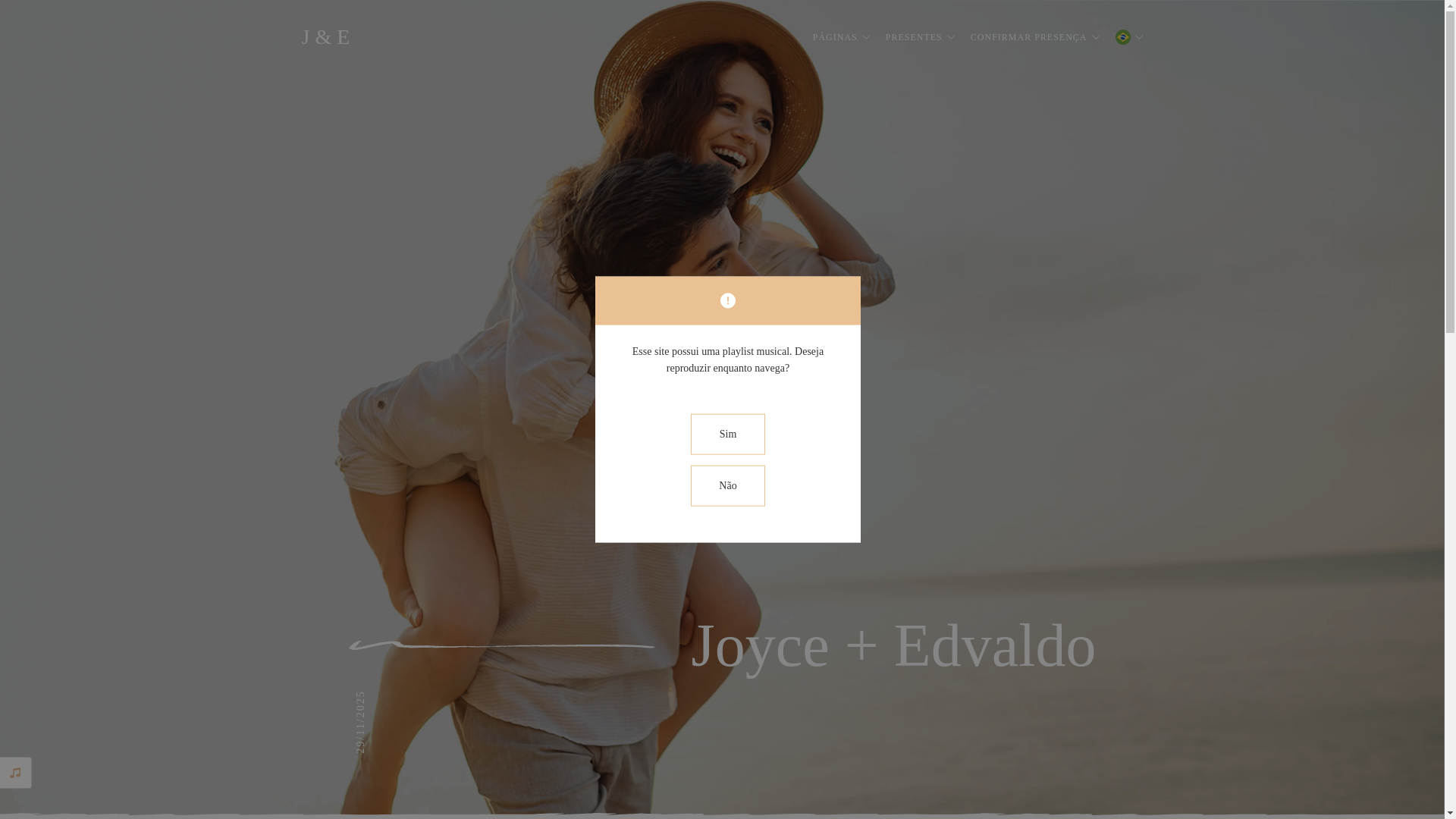 website screenshot of https://joyceedvaldo.com.br/