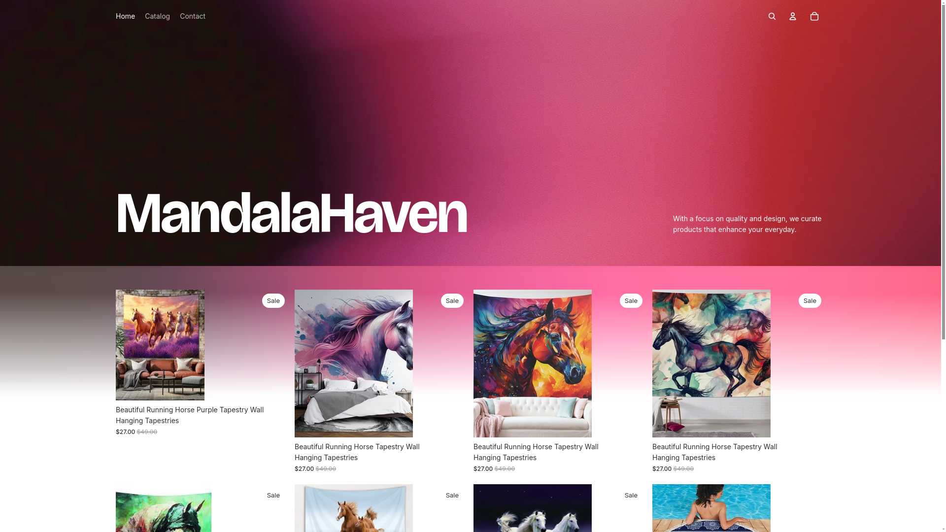 website screenshot of https://mandalahaven.live/