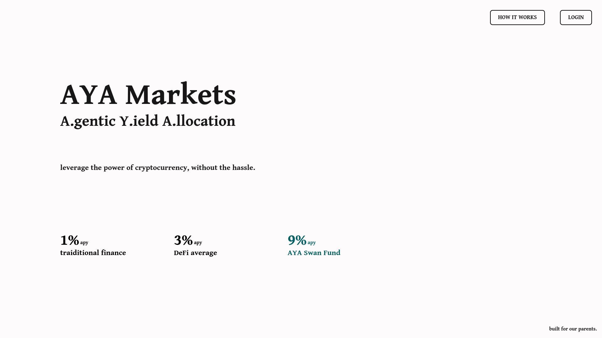 website screenshot of https://ayamarkets.ai/