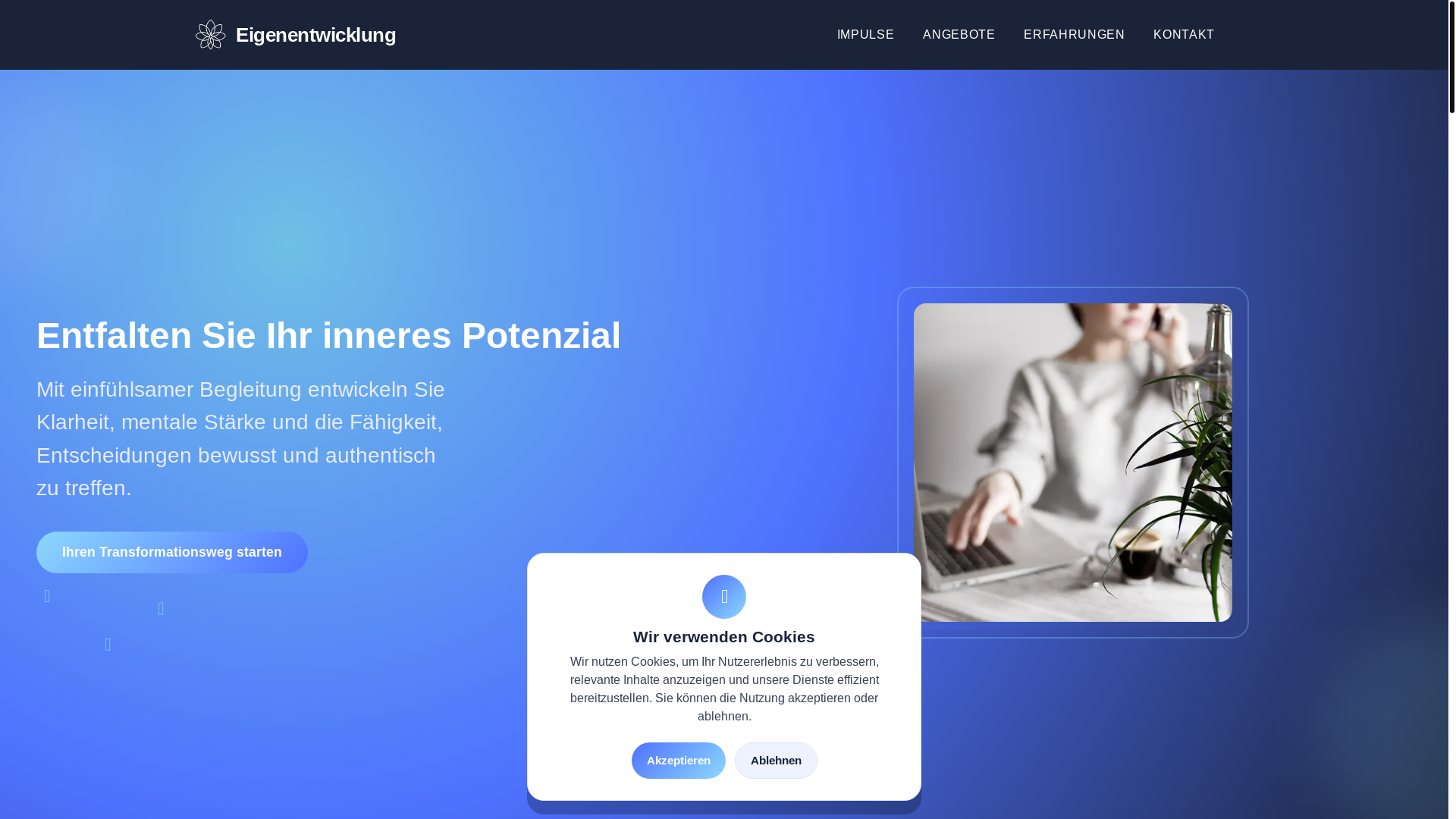 website screenshot of https://eigenentwicklung.ink/
