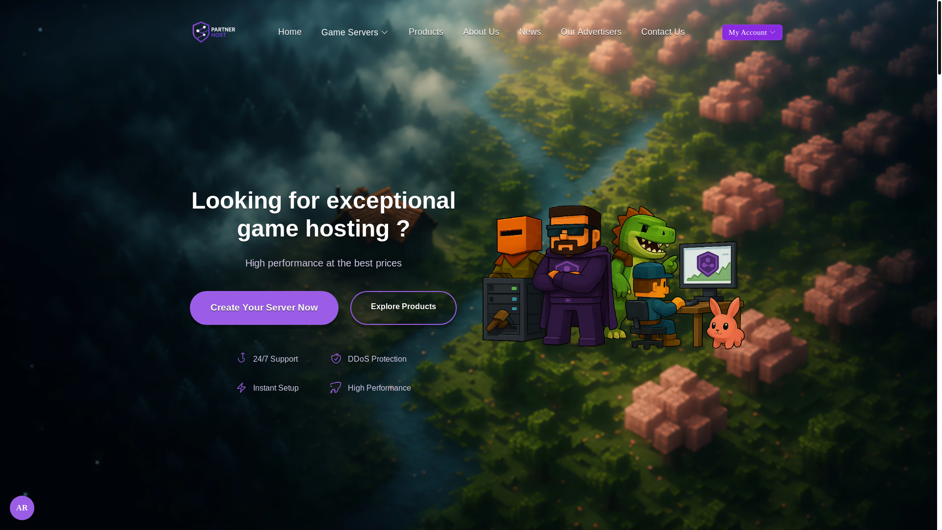 website screenshot of https://partner-hosting.com/