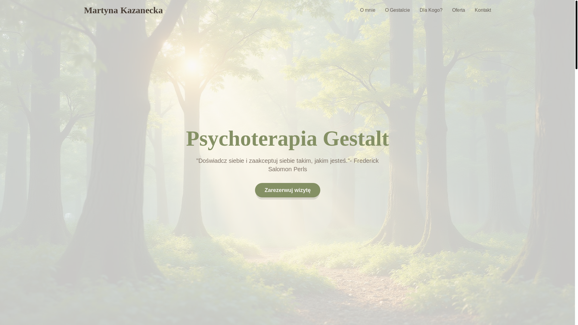 website screenshot of https://martynakazanecka.pl/