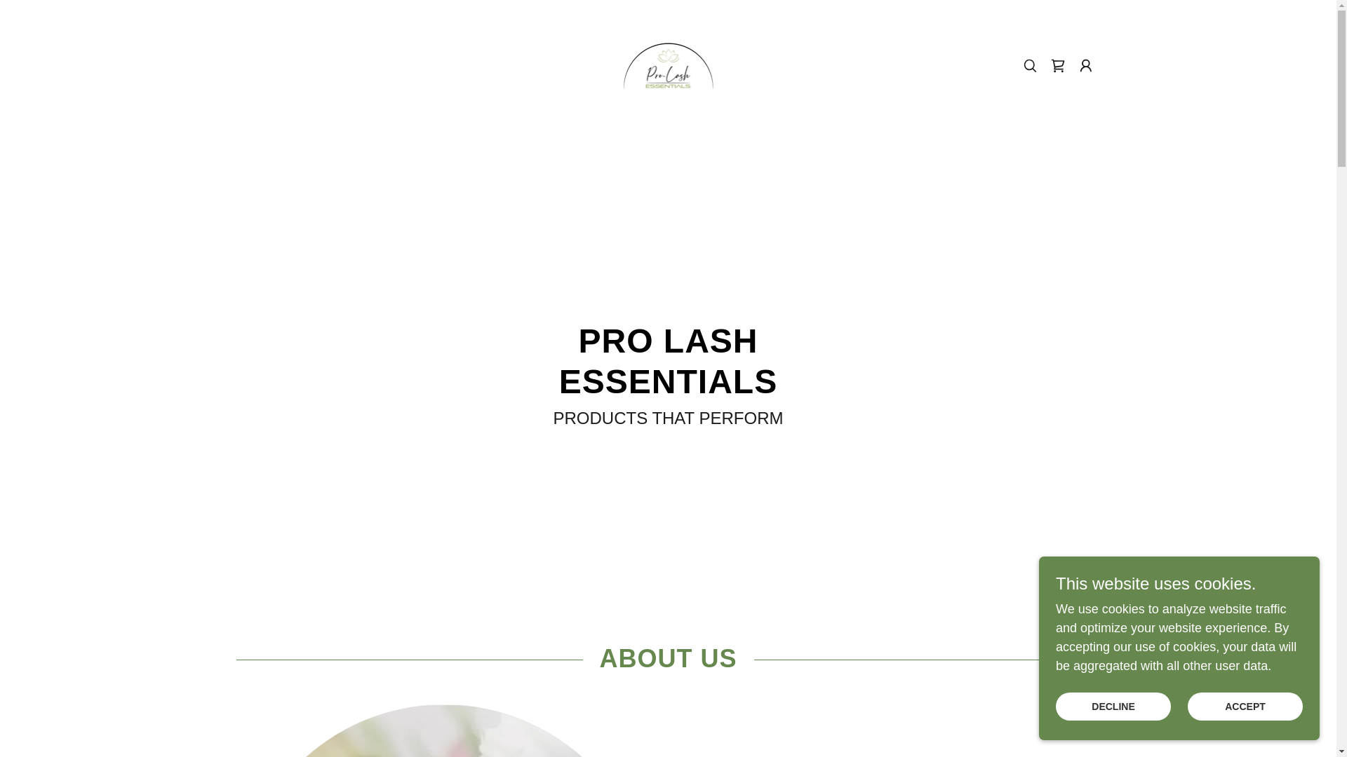 website screenshot of https://prolashessentials.net/