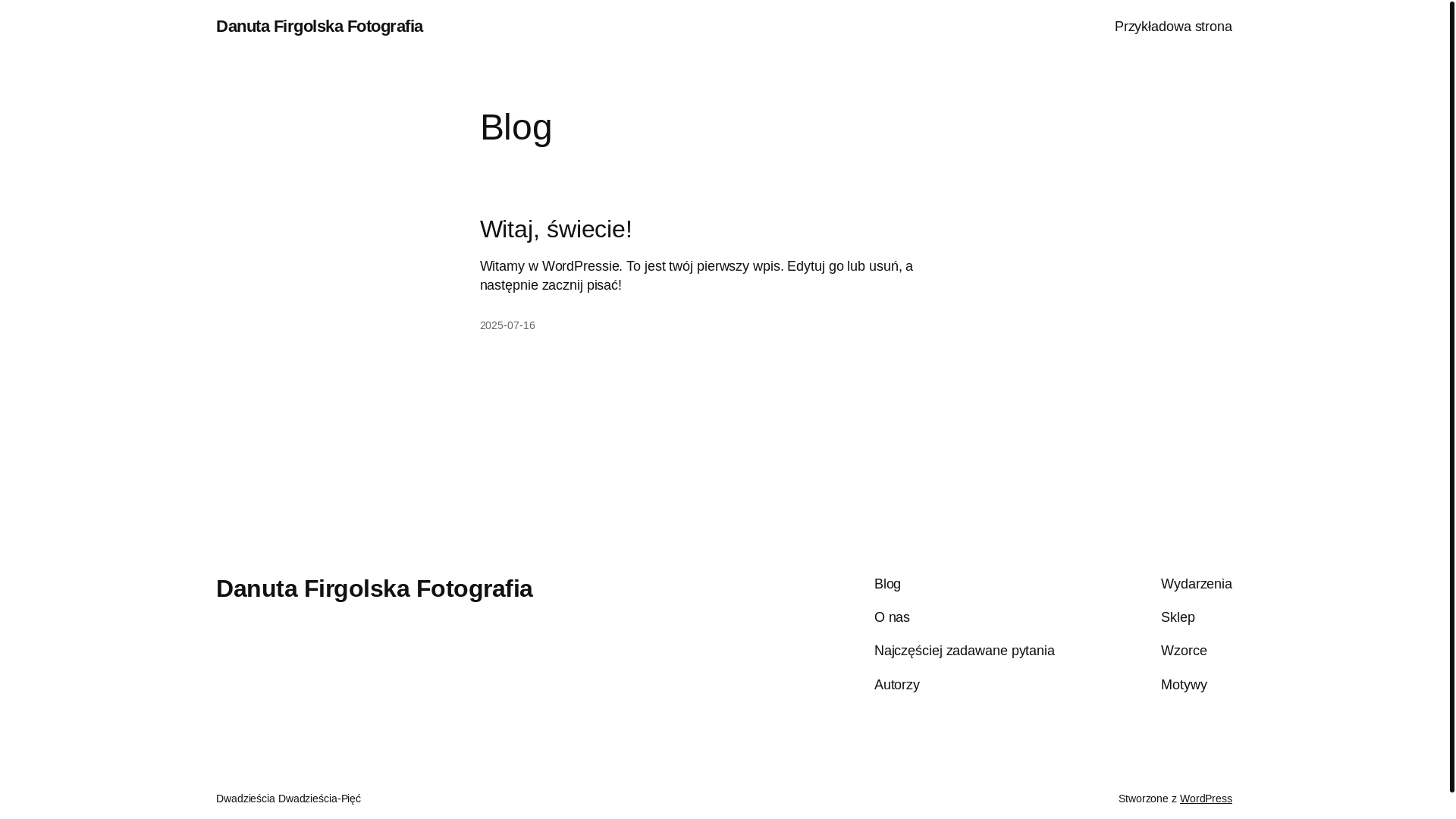 website screenshot of https://danutafirgolskafotografia.pl/