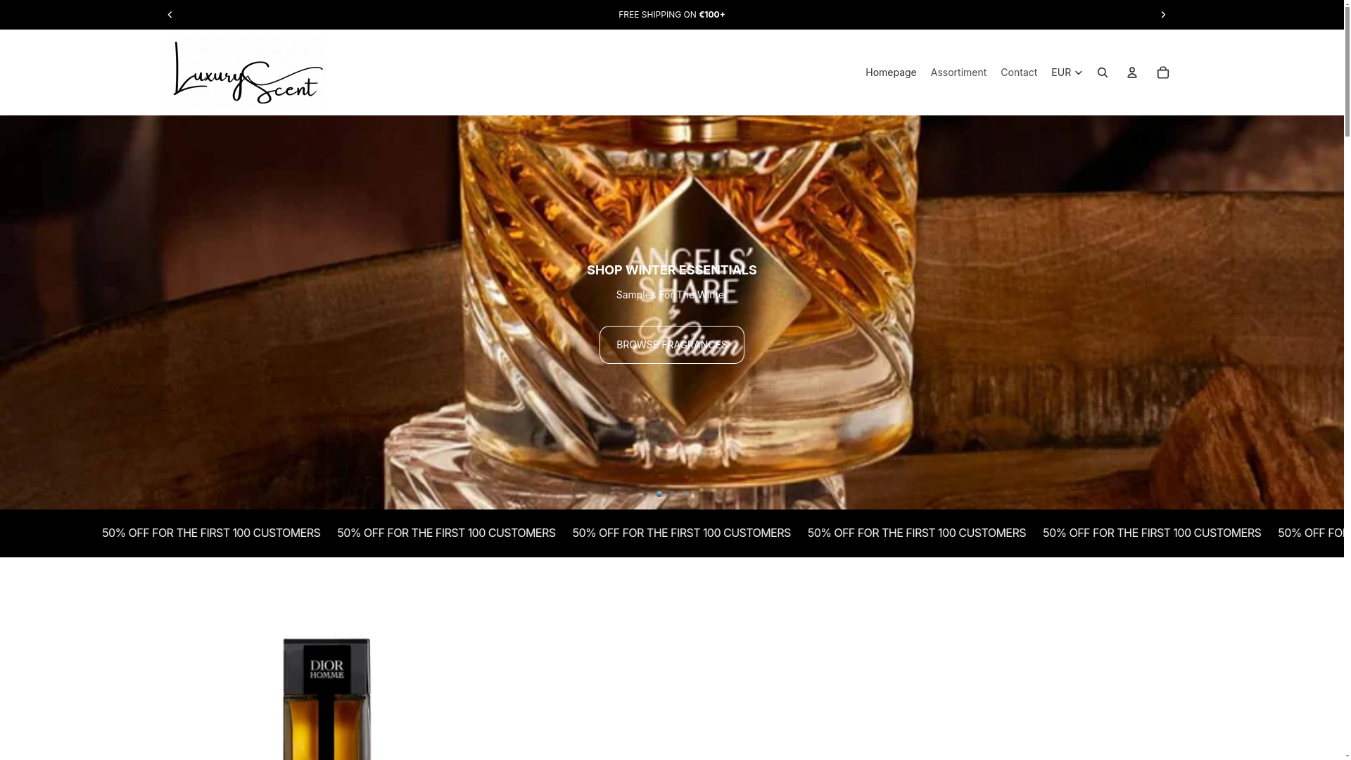 website screenshot of https://luxuryscent.be/