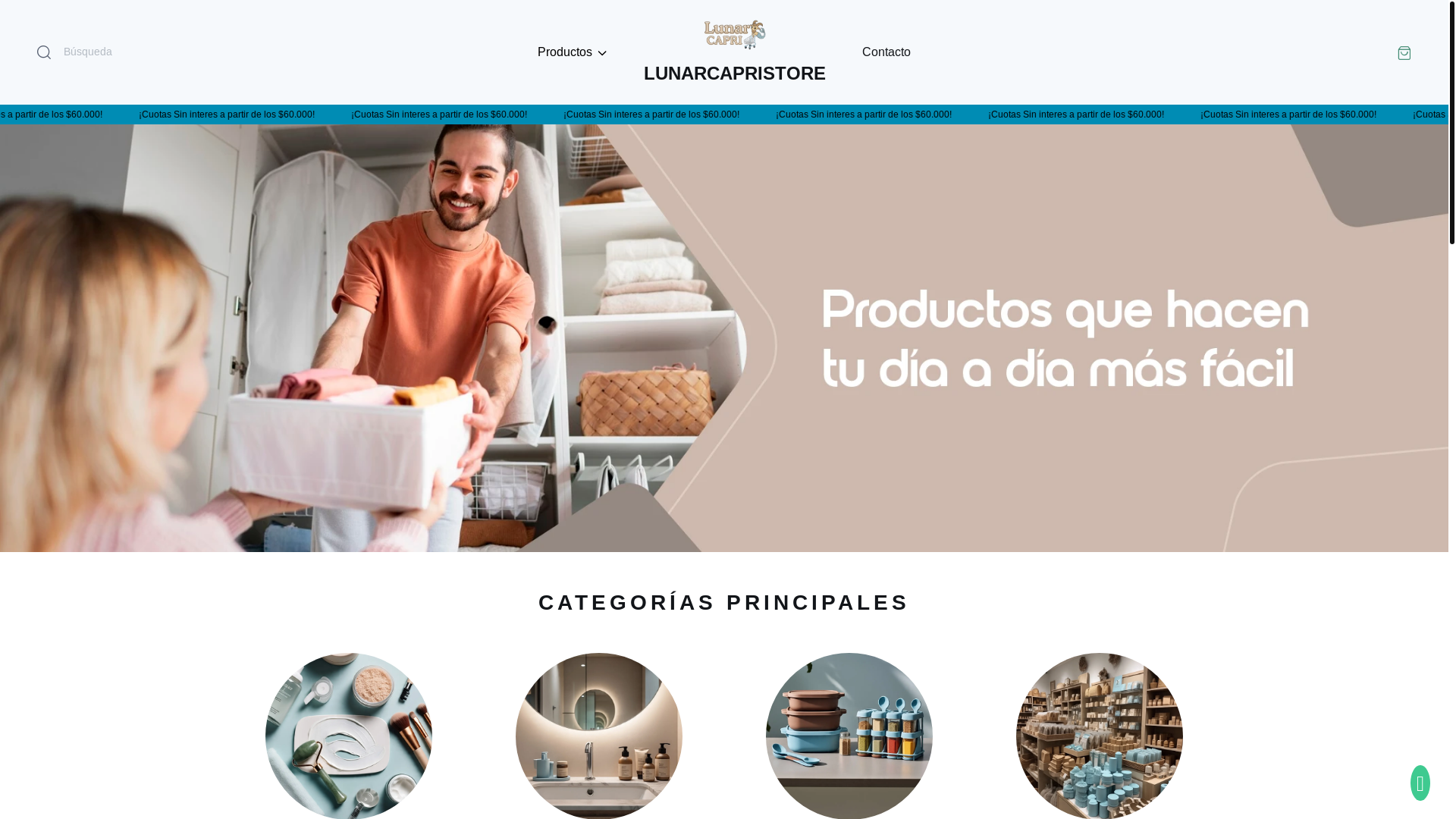 website screenshot of https://lunarcapri.store/