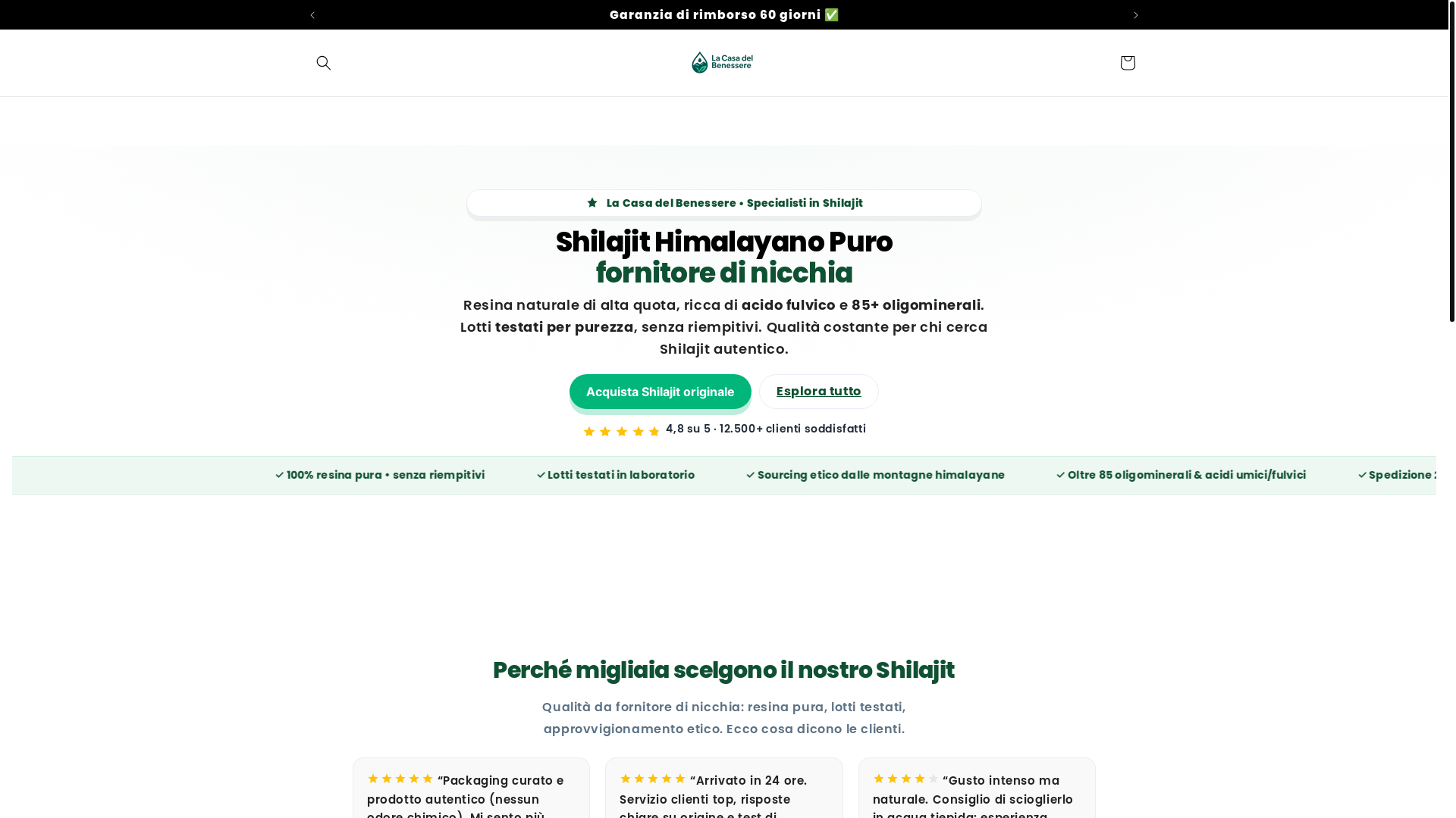 website screenshot of https://lacasadelbenessere.store/