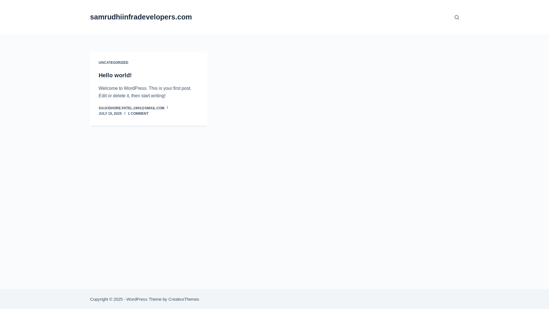 website screenshot of https://samrudhiinfradevelopers.com/