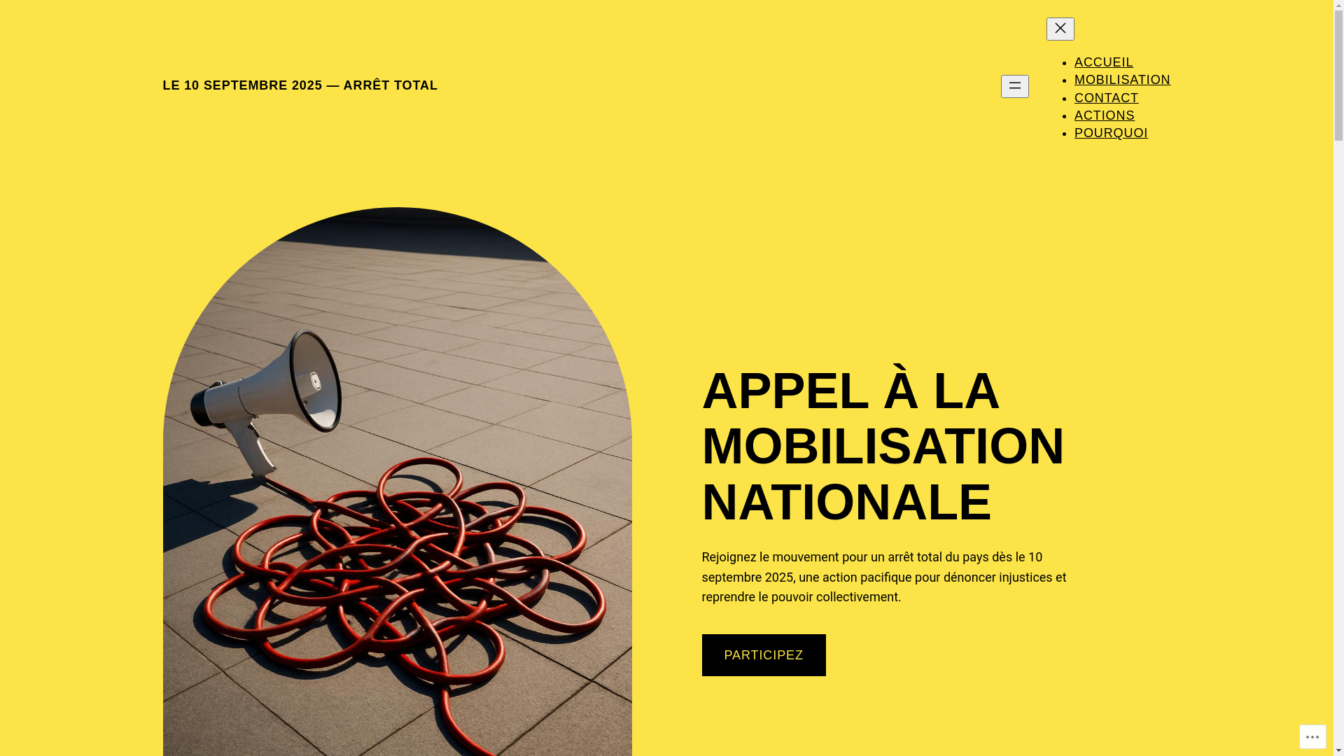 website screenshot of https://mobilisation10septembre.blog/