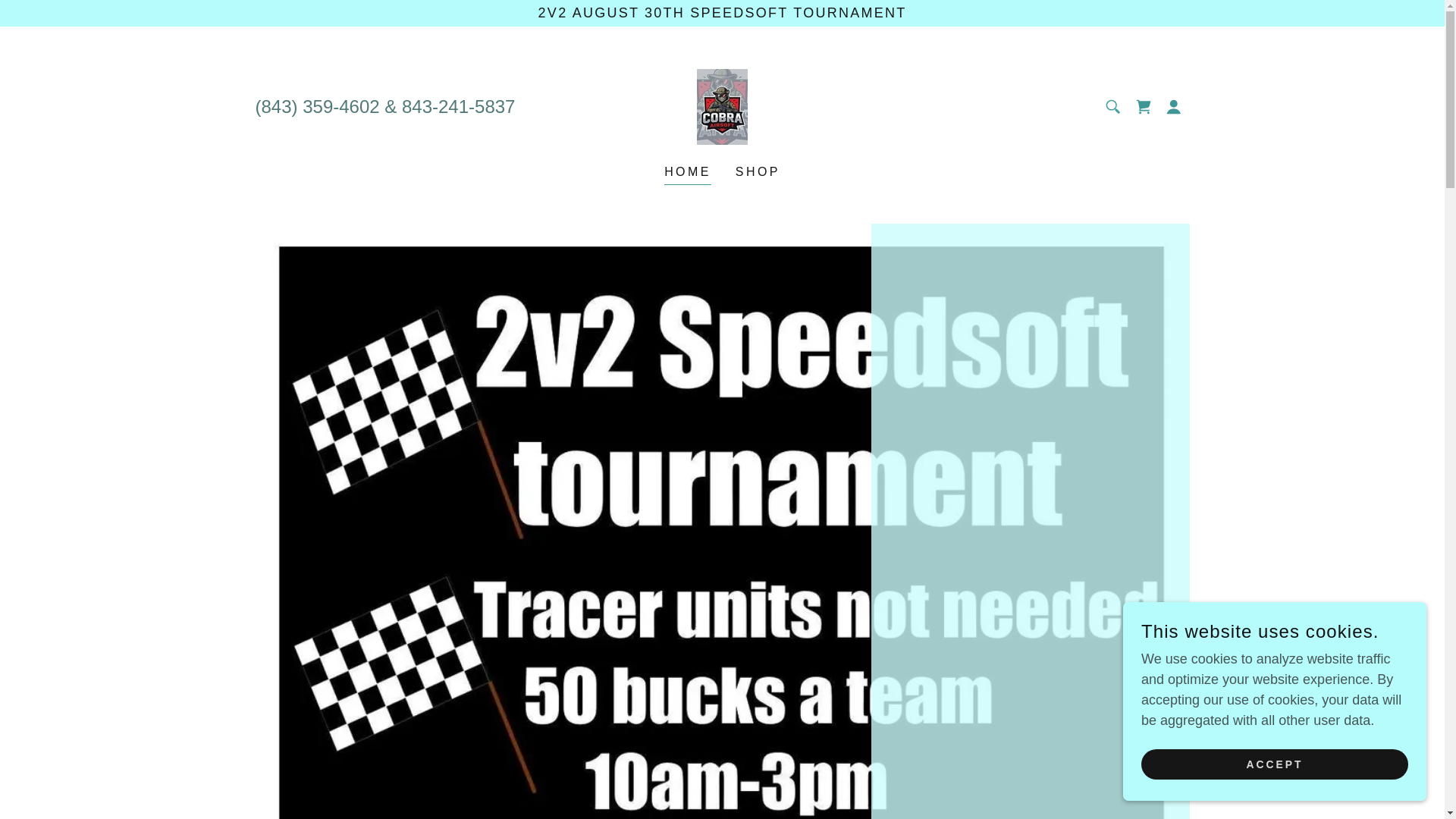 website screenshot of https://cobraairsoftsc.com/