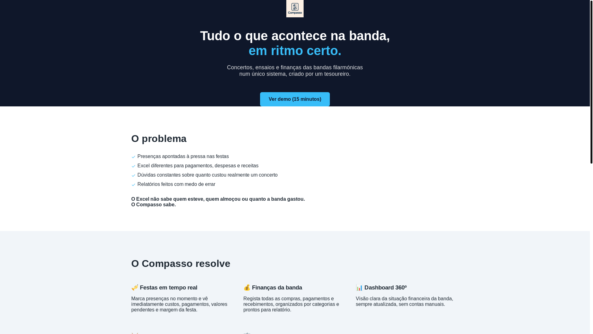 website screenshot of https://getcompasso.pt/