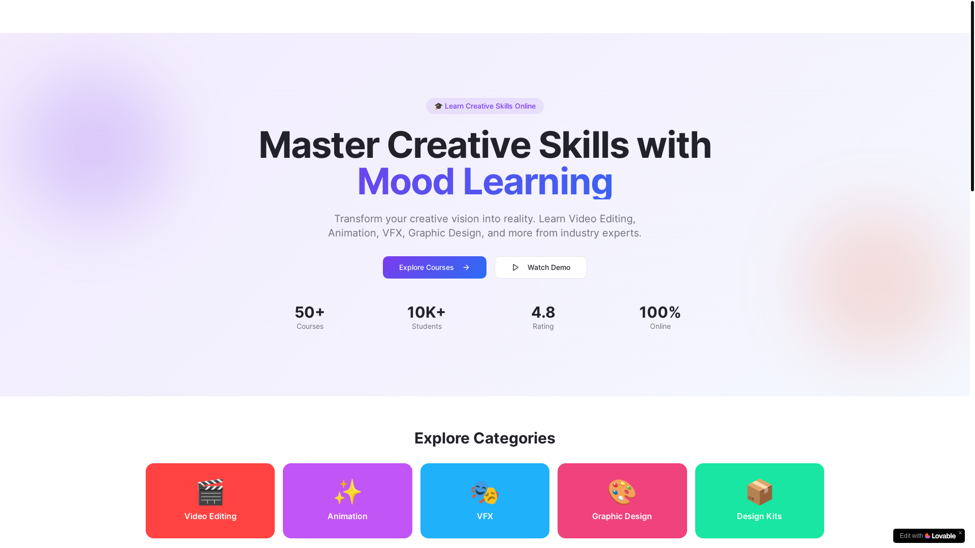 website screenshot of https://moodlearning.online/