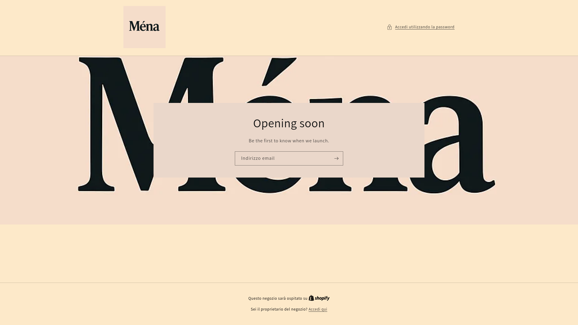 website screenshot of https://mena-brand.it/