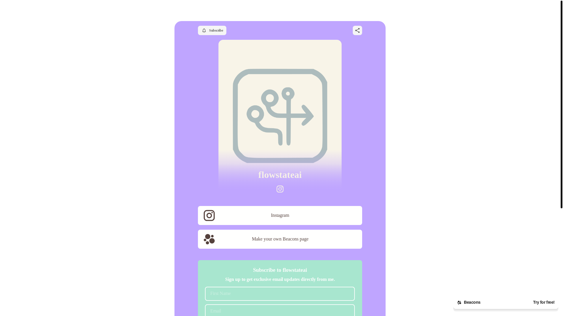 website screenshot of https://flowstateai.store/