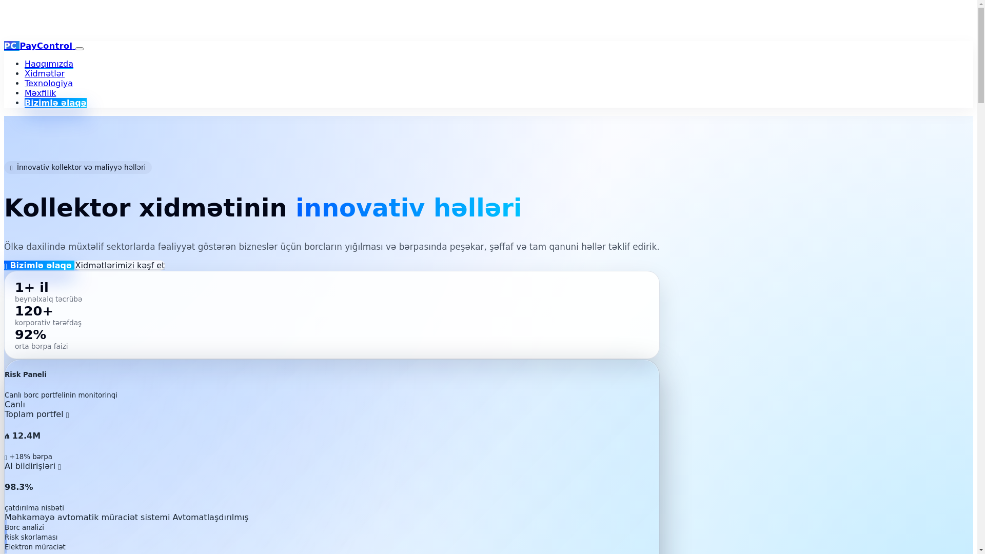 website screenshot of https://paycontrol.az/
