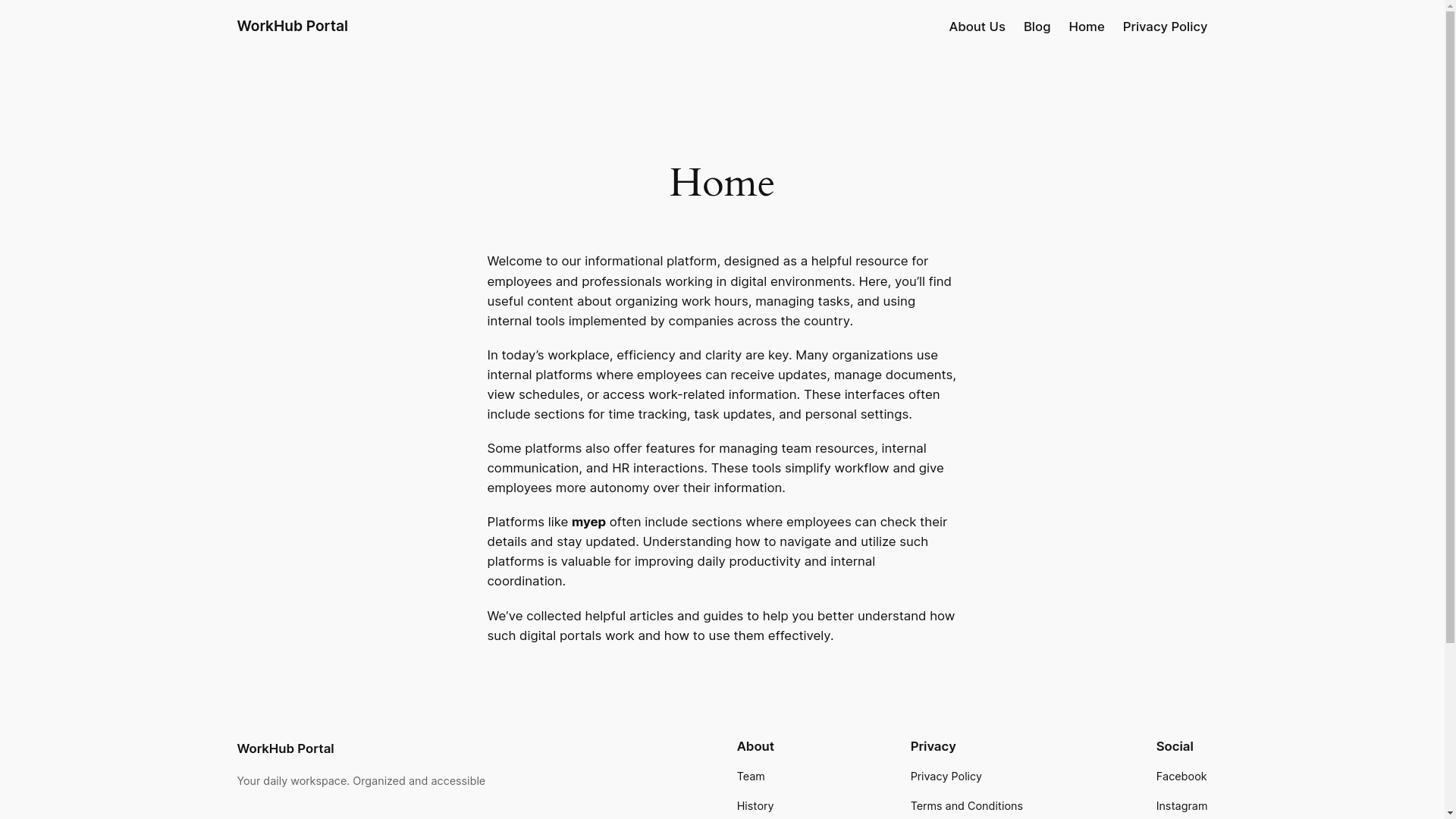 website screenshot of https://myepintranet.com/