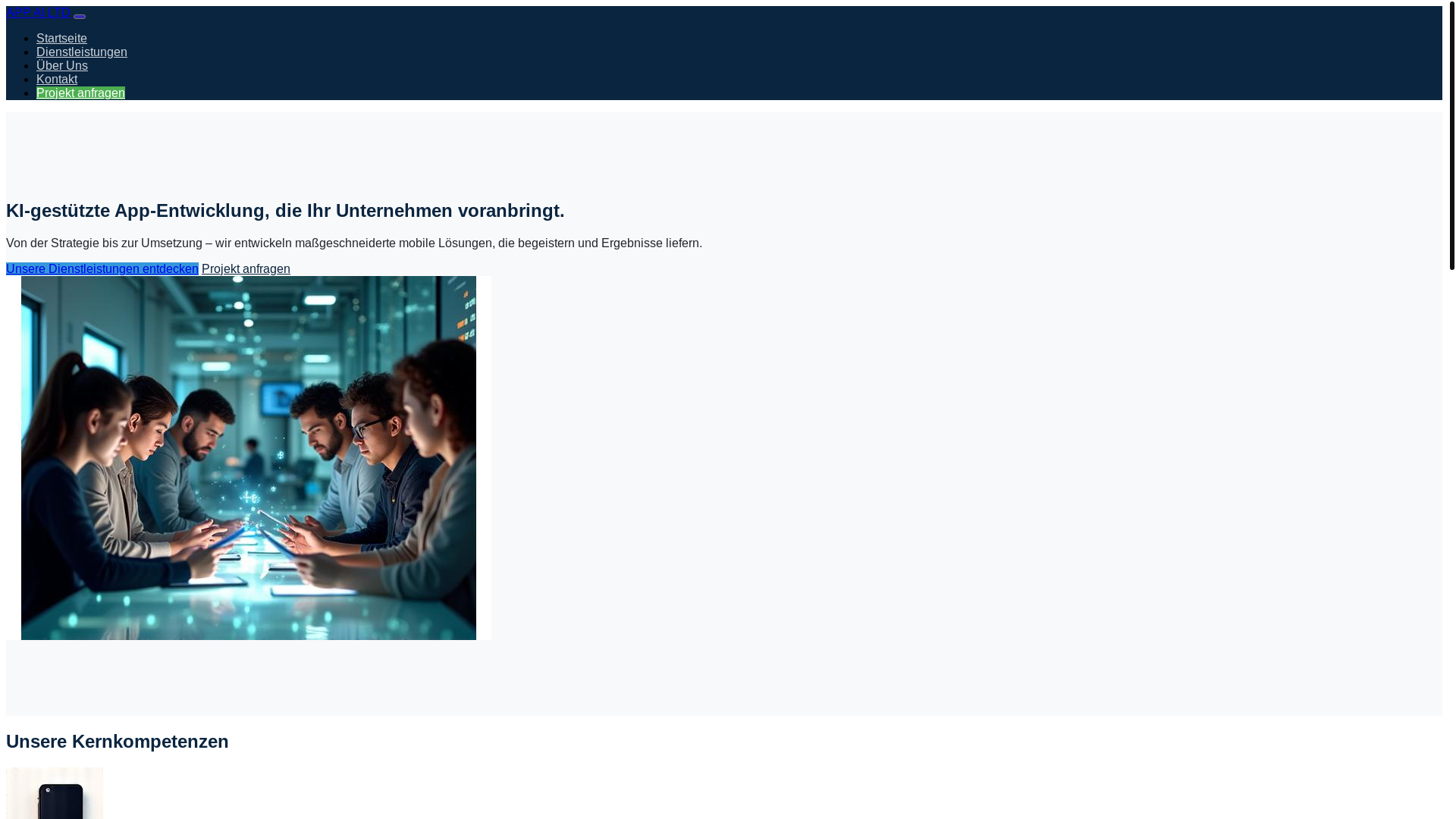website screenshot of https://kiappentwicklung.com/
