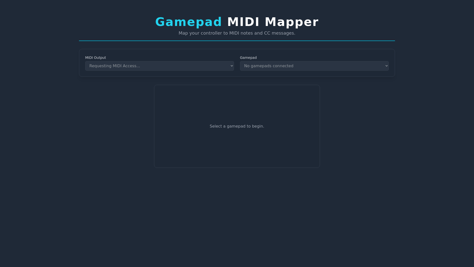 website screenshot of https://gamepad-web.pages.dev/