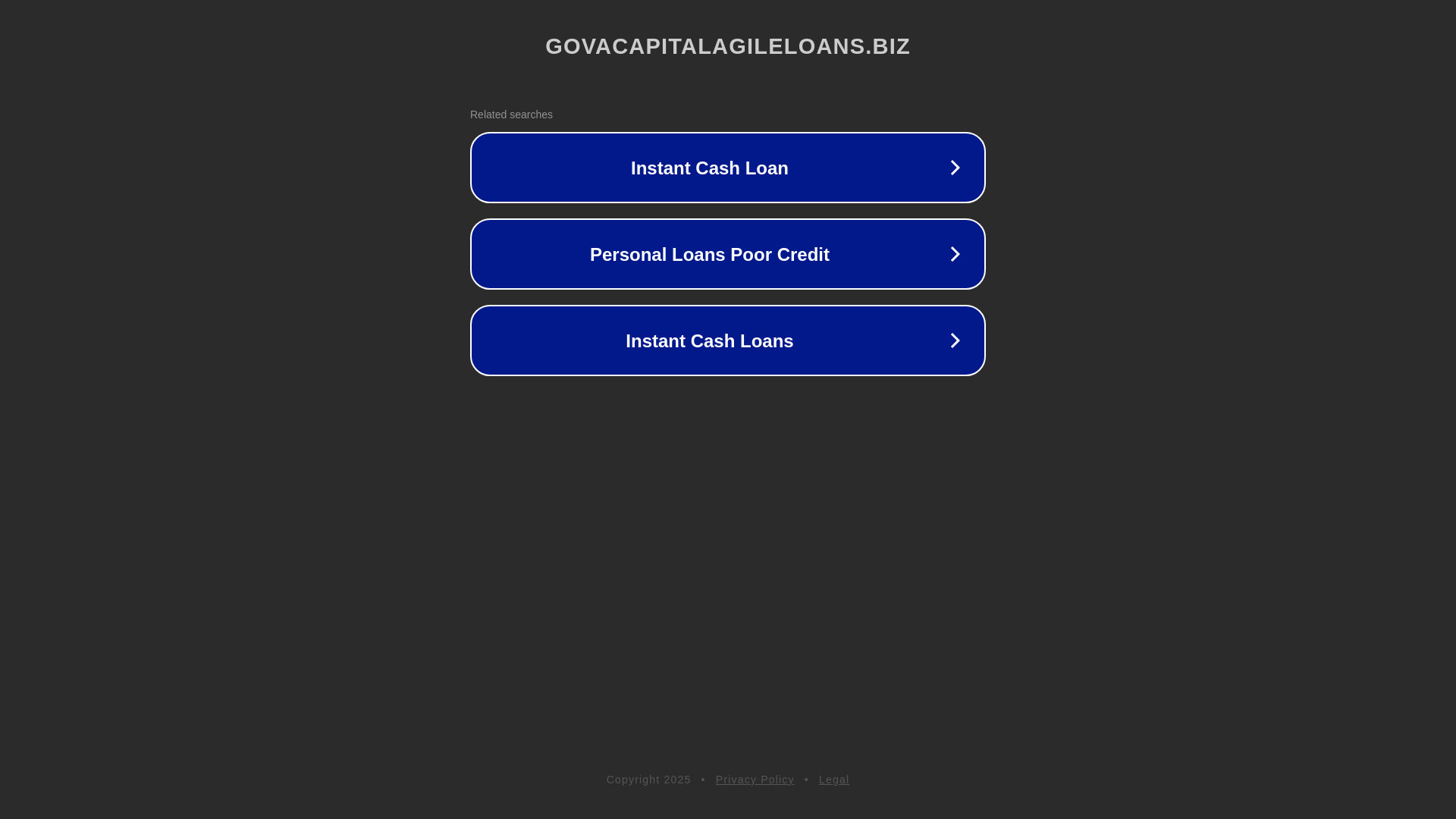 website screenshot of https://govacapitalagileloans.biz/